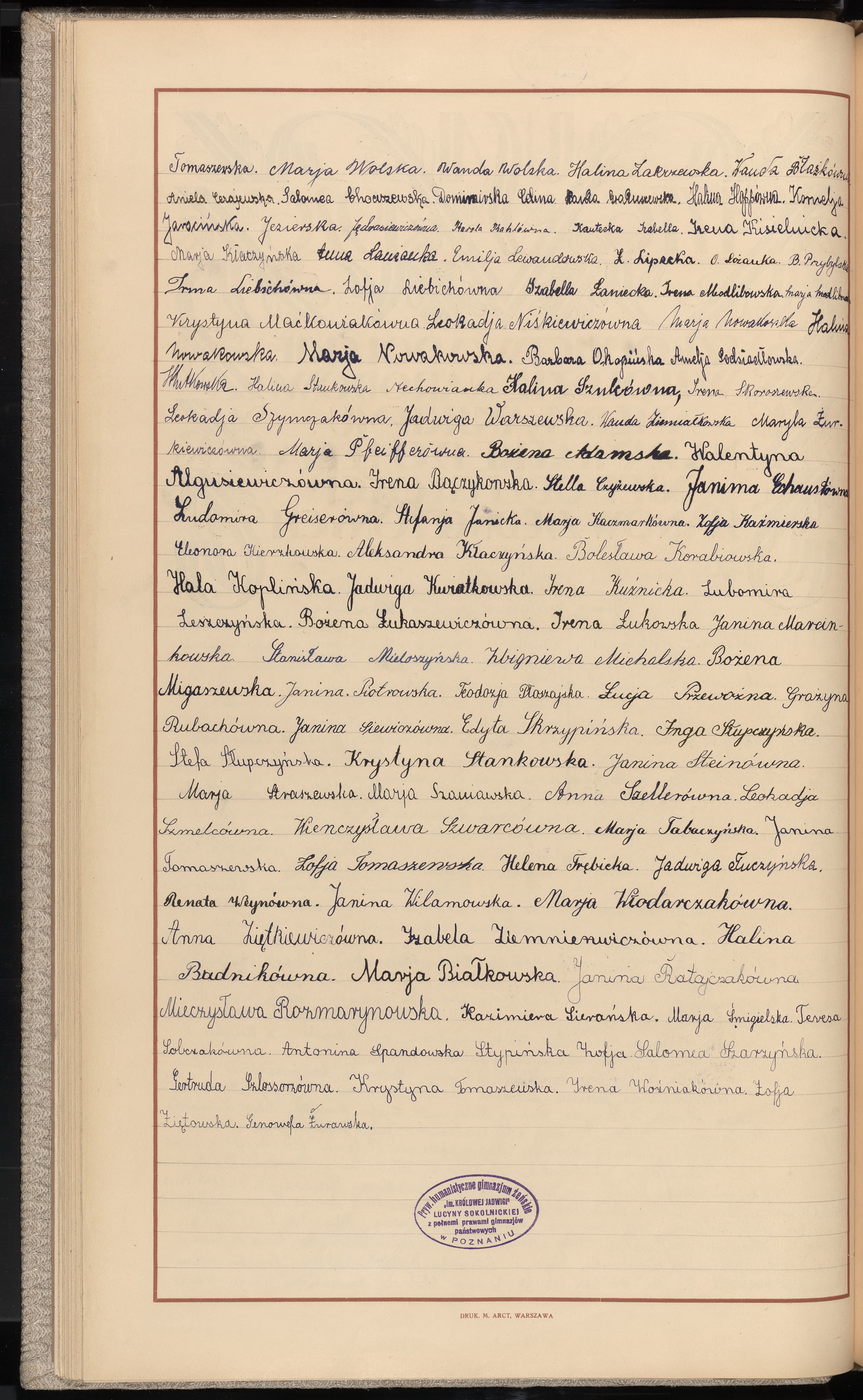 Podpis Maryla Żurkiewiczówna na stronie nr 54 w tomie nr 7