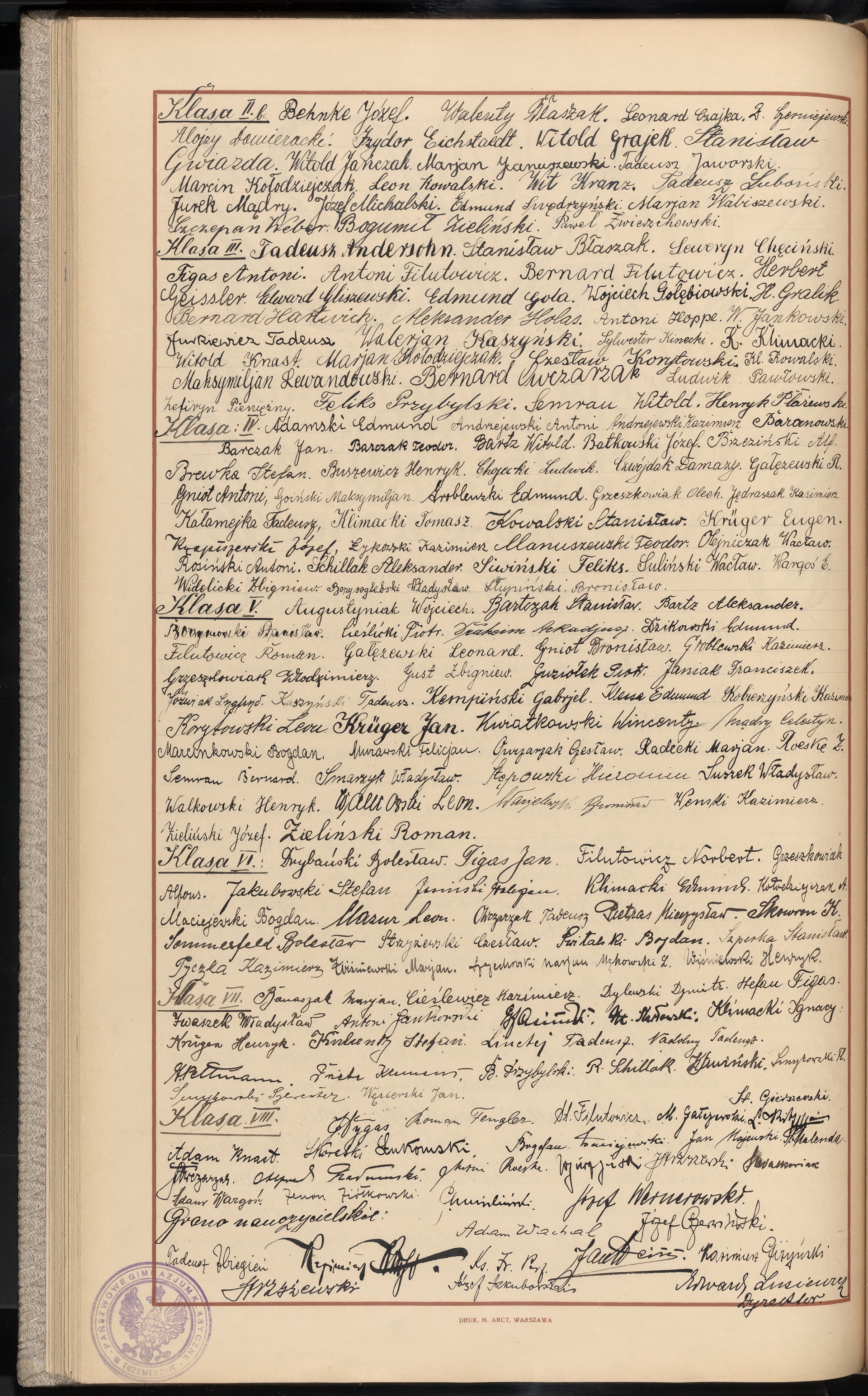 Podpis B. Wasielewski na stronie nr 128 w tomie nr 7