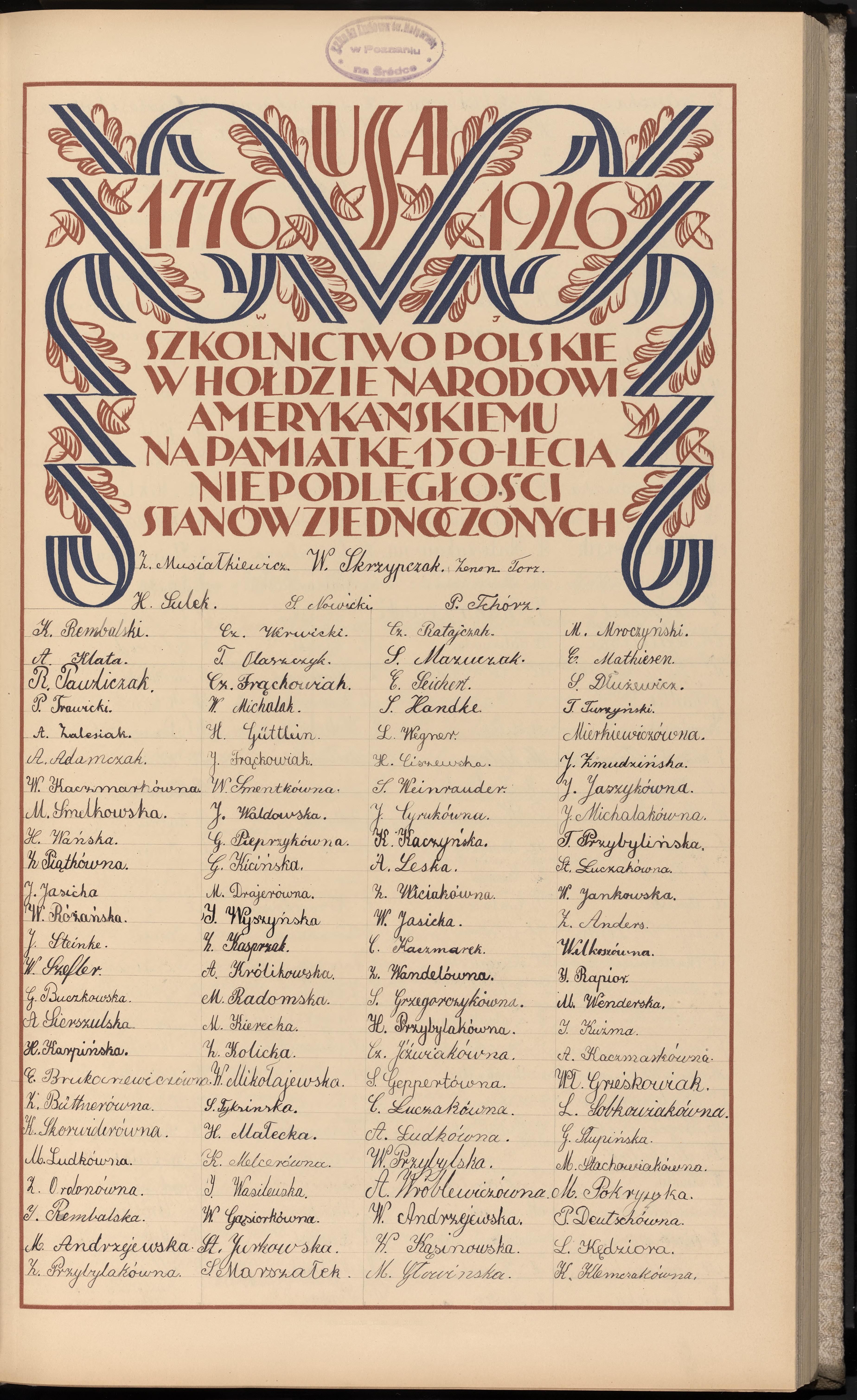 Podpis Z. Musiałkiewicz na stronie nr 165 w tomie nr 8