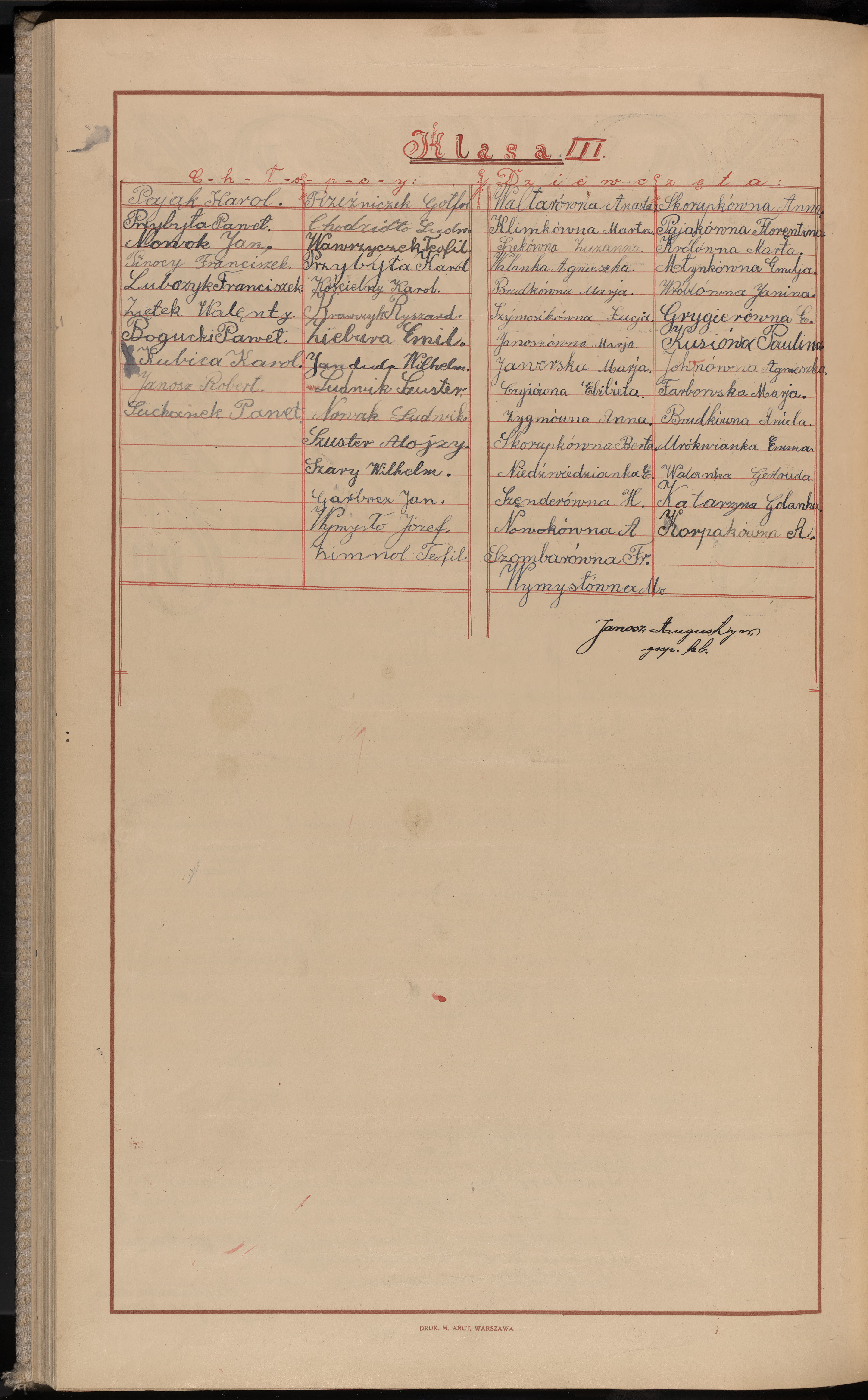 Podpis Karol Pająk na stronie nr 190 w tomie nr 10