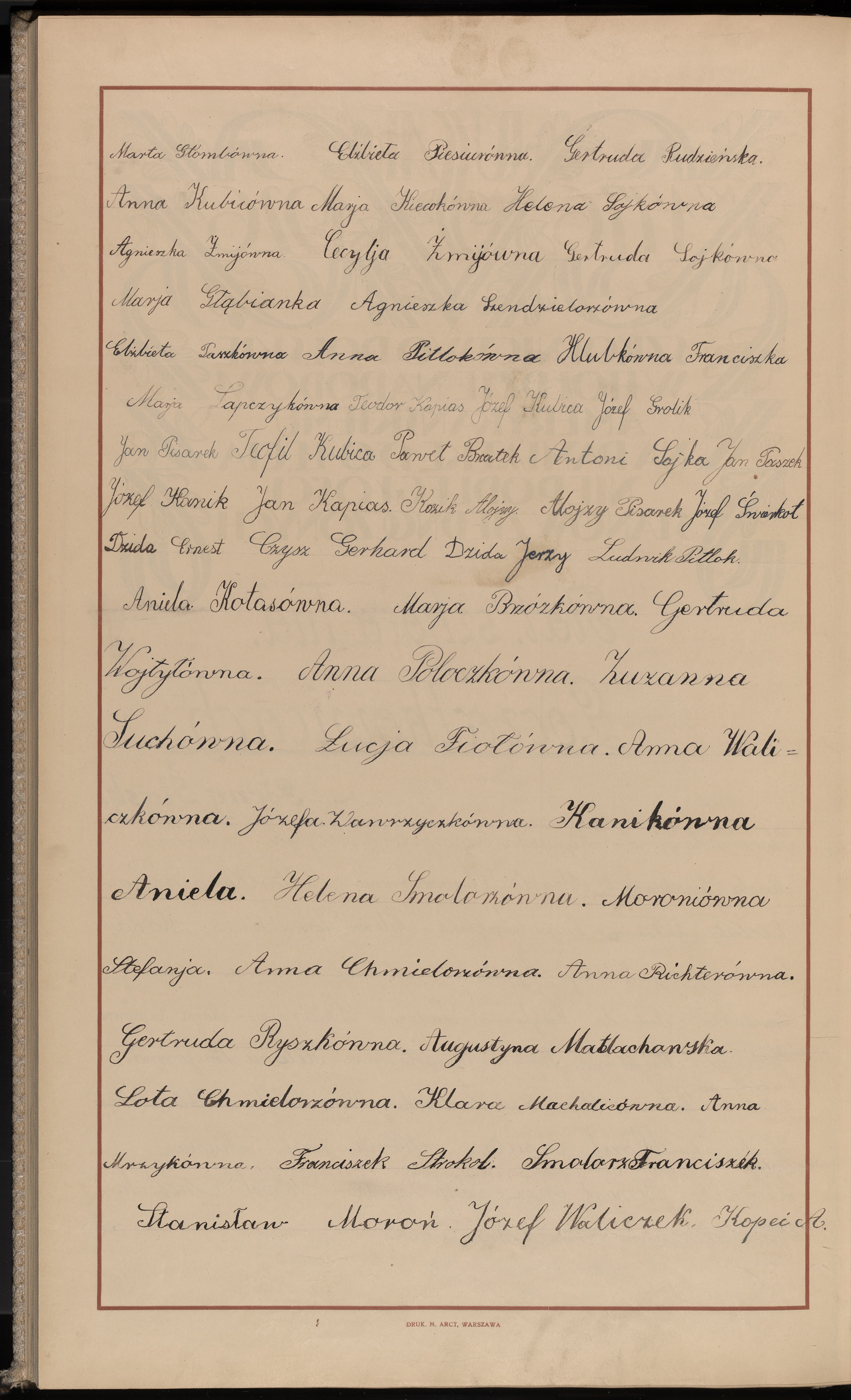 Podpis Marja Kiecokówna na stronie nr 210 w tomie nr 10