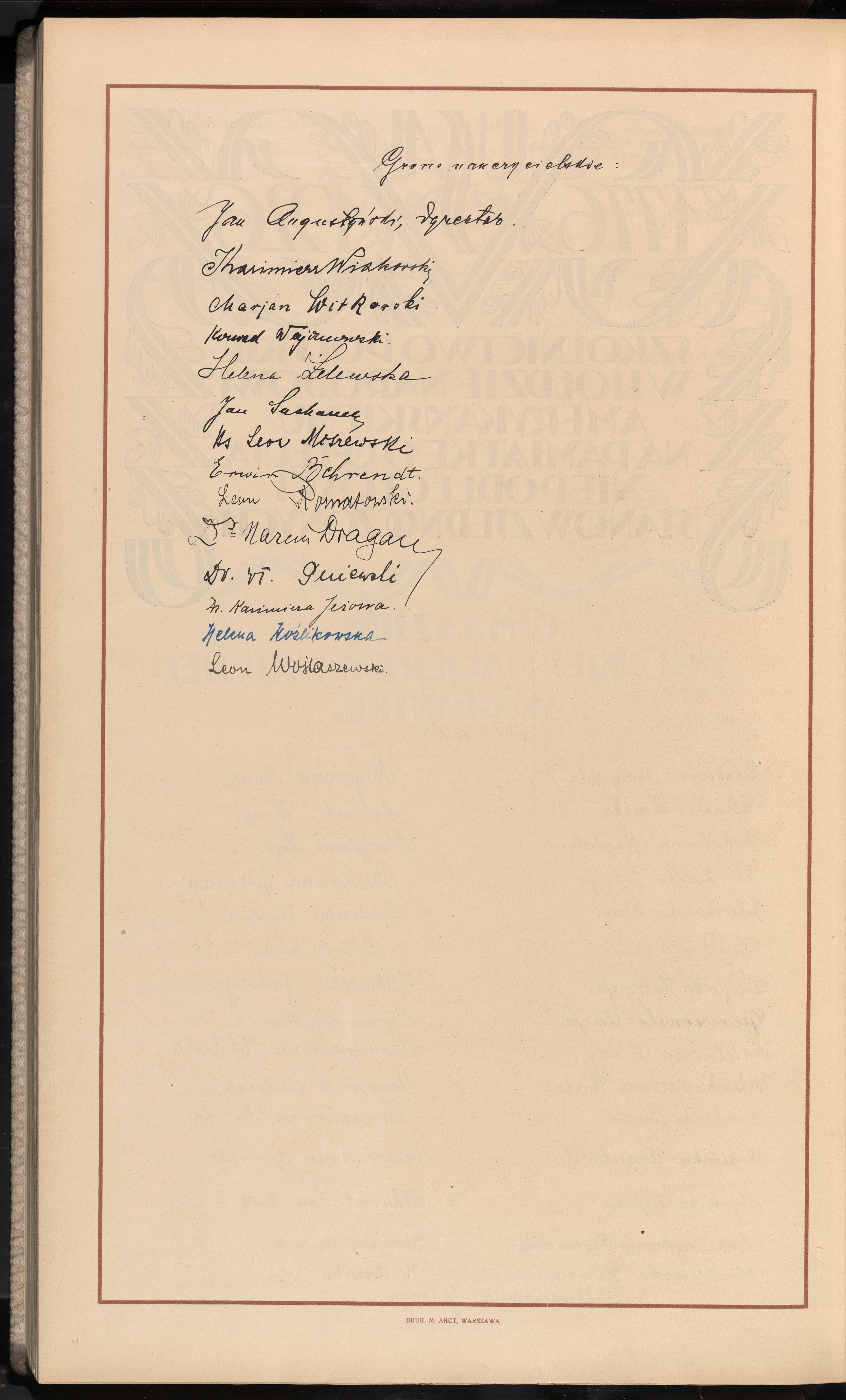 Podpis Helena Żelewska na stronie nr 416 w tomie nr 11