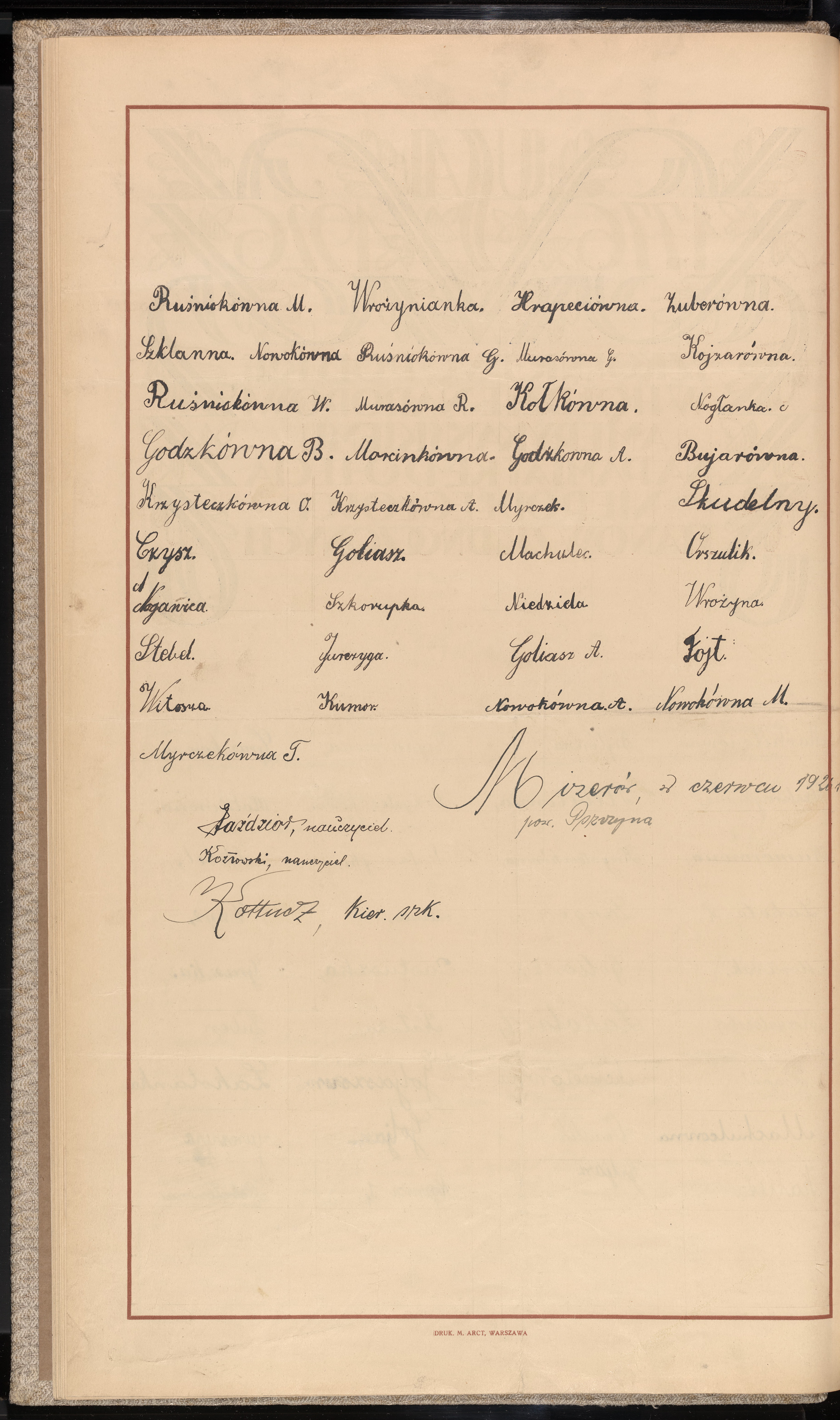 Podpis M. Buśkiewiczówna na stronie nr 24 w tomie nr 12