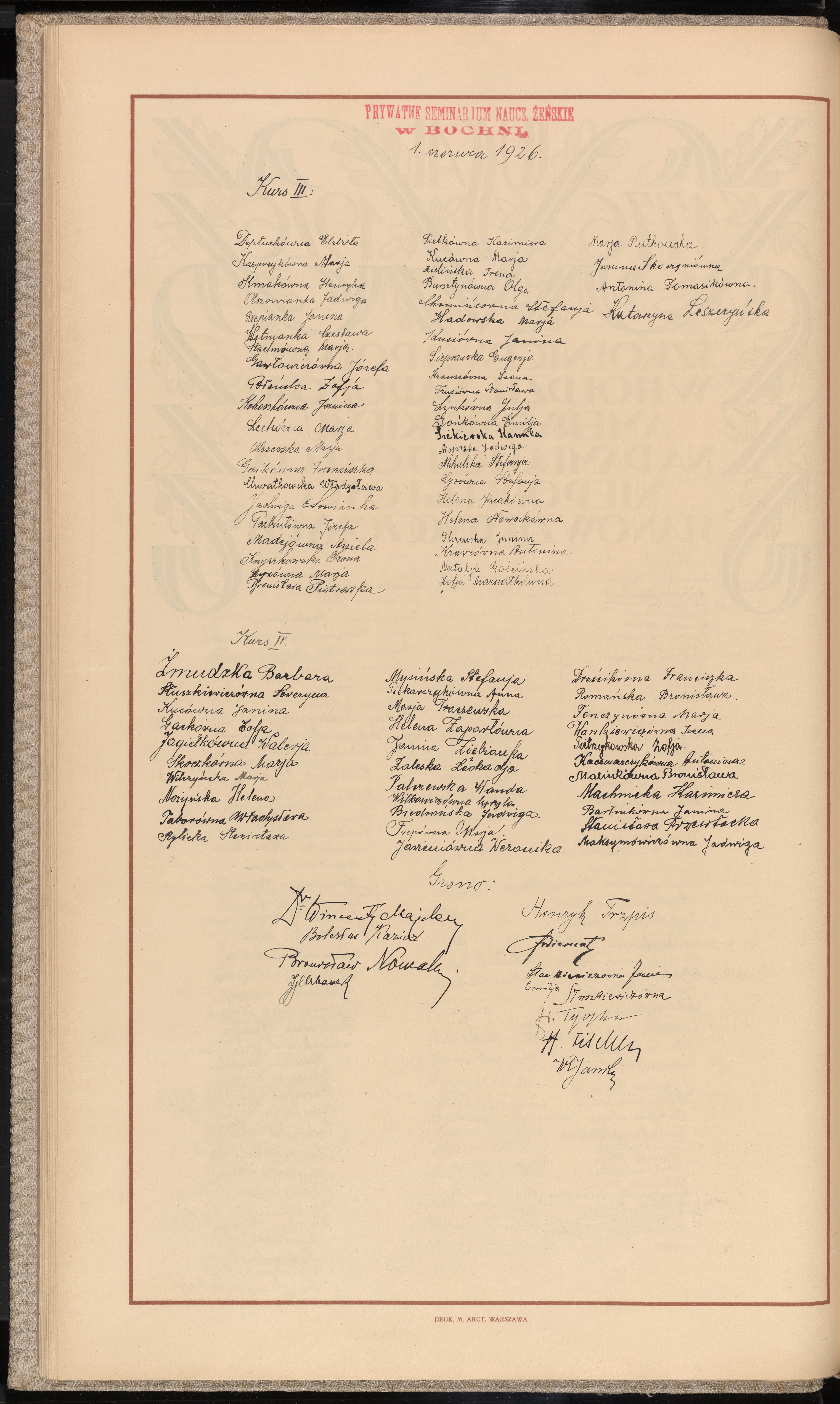 Podpis Leokadja Zaleska na stronie nr 36 w tomie nr 12