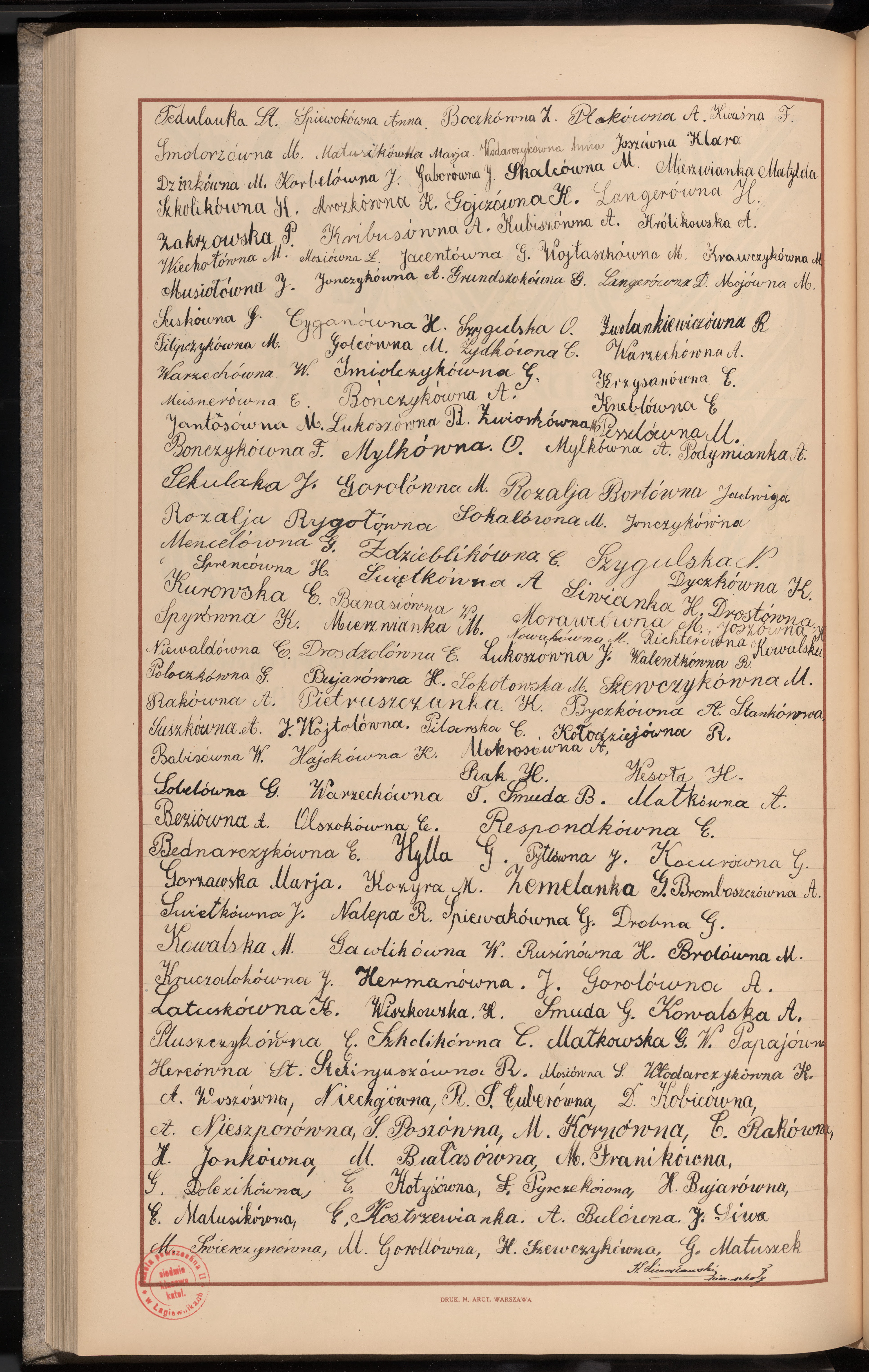 Podpis M. Kaleciokówna na stronie nr 166 w tomie nr 13