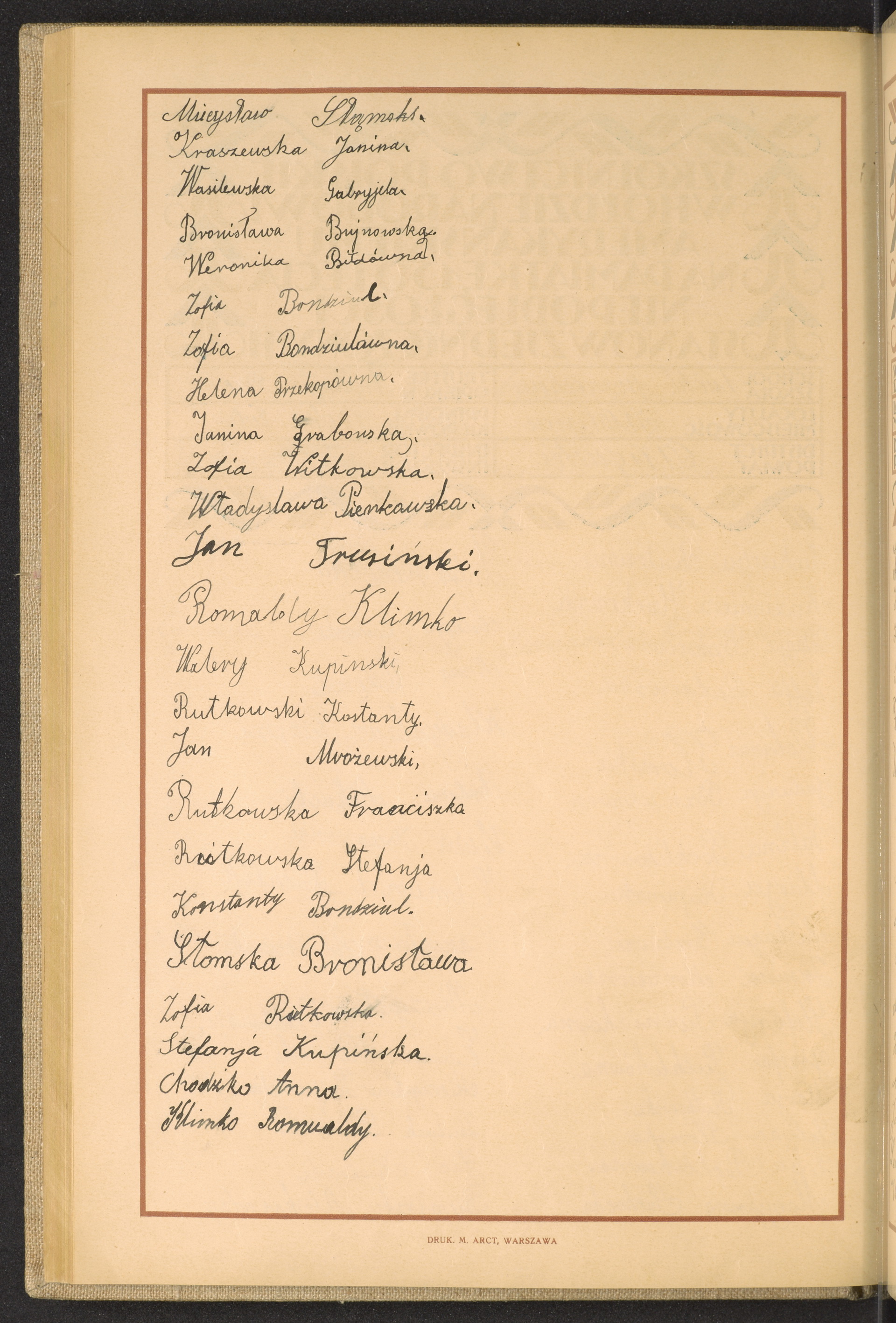 Podpis Romualdy Klimko na stronie nr 126 w tomie nr 14