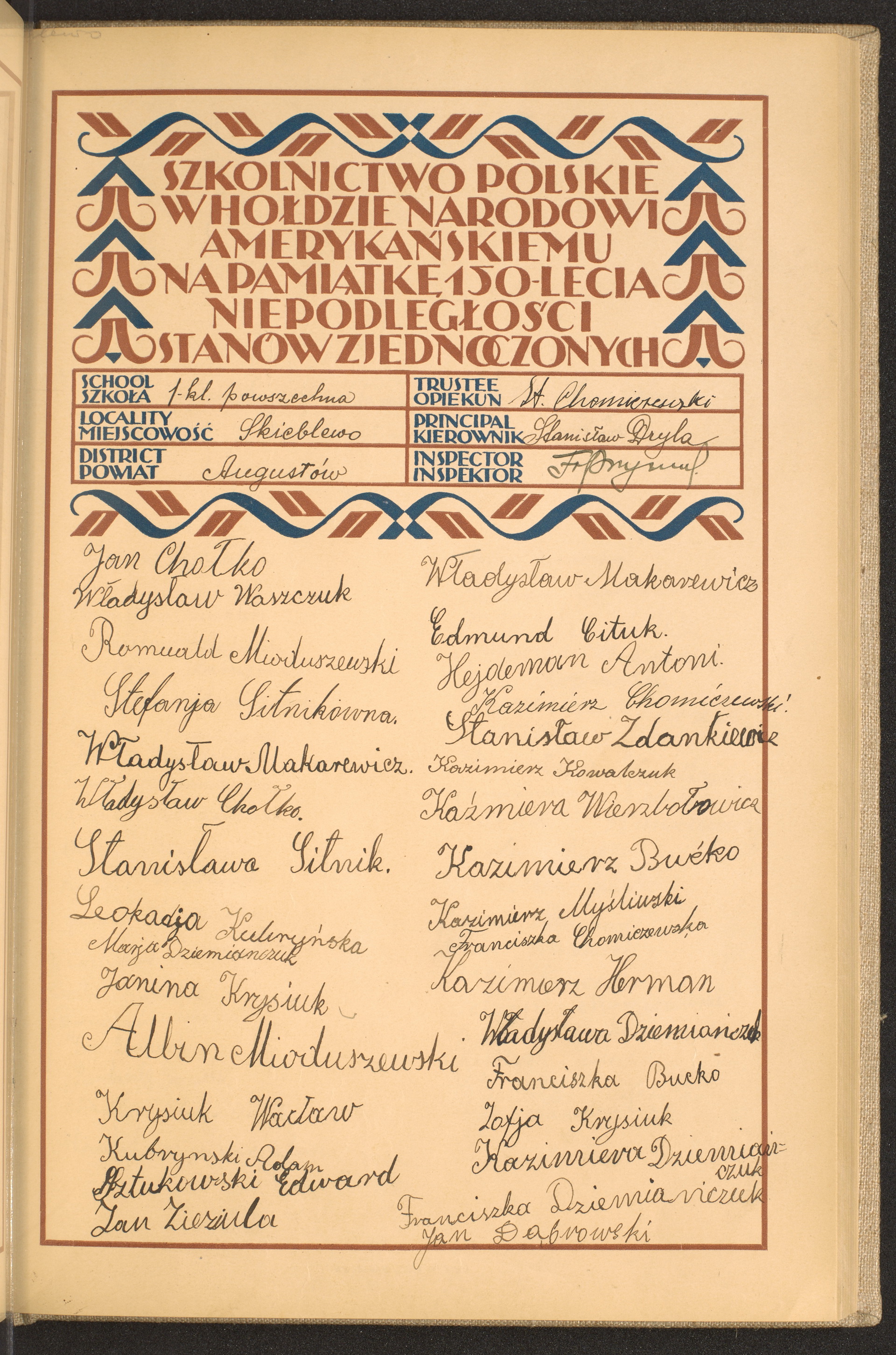 Podpis St. Chomiczewski na stronie nr 137 w tomie nr 14