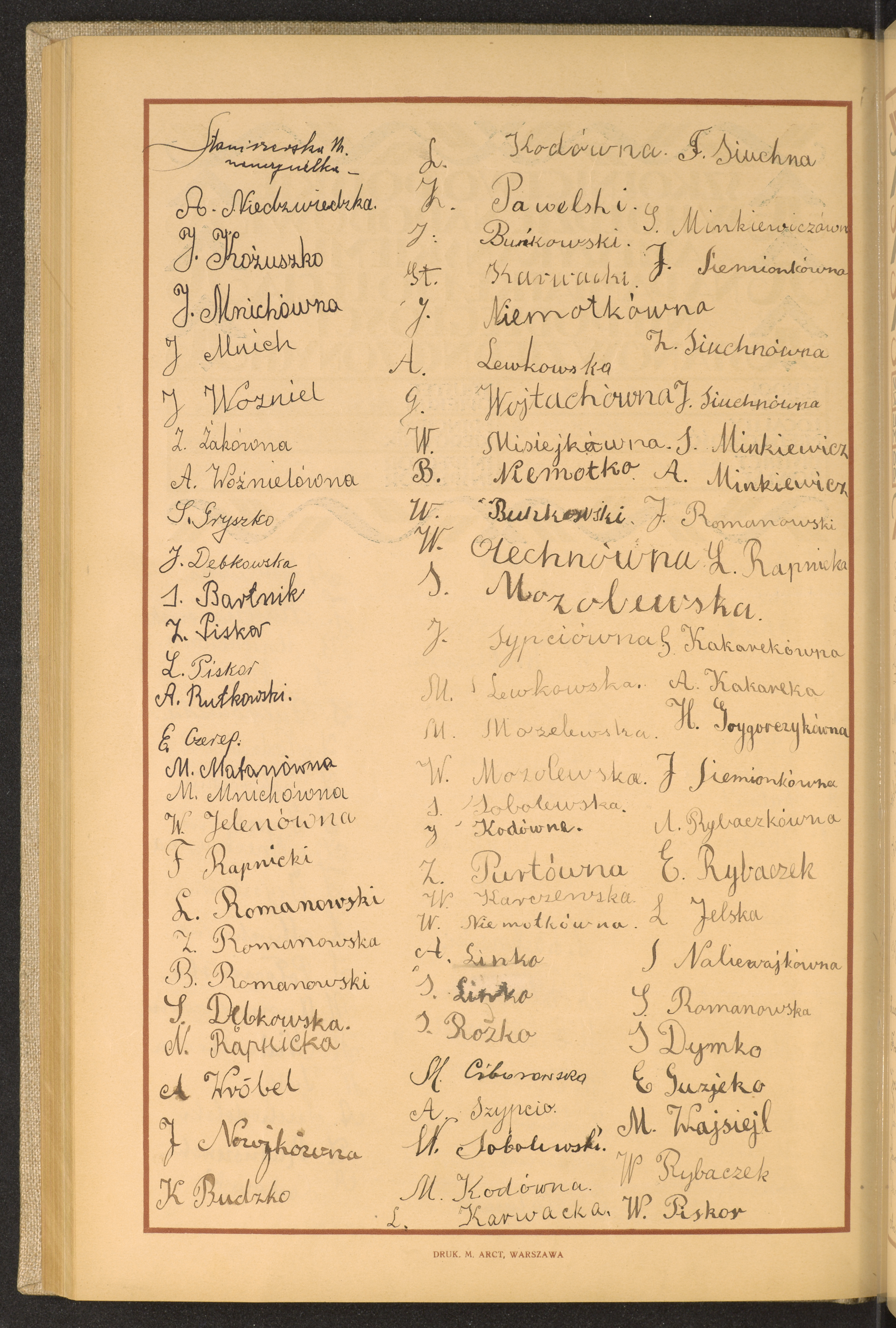 Podpis M. Staniszewska na stronie nr 204 w tomie nr 15