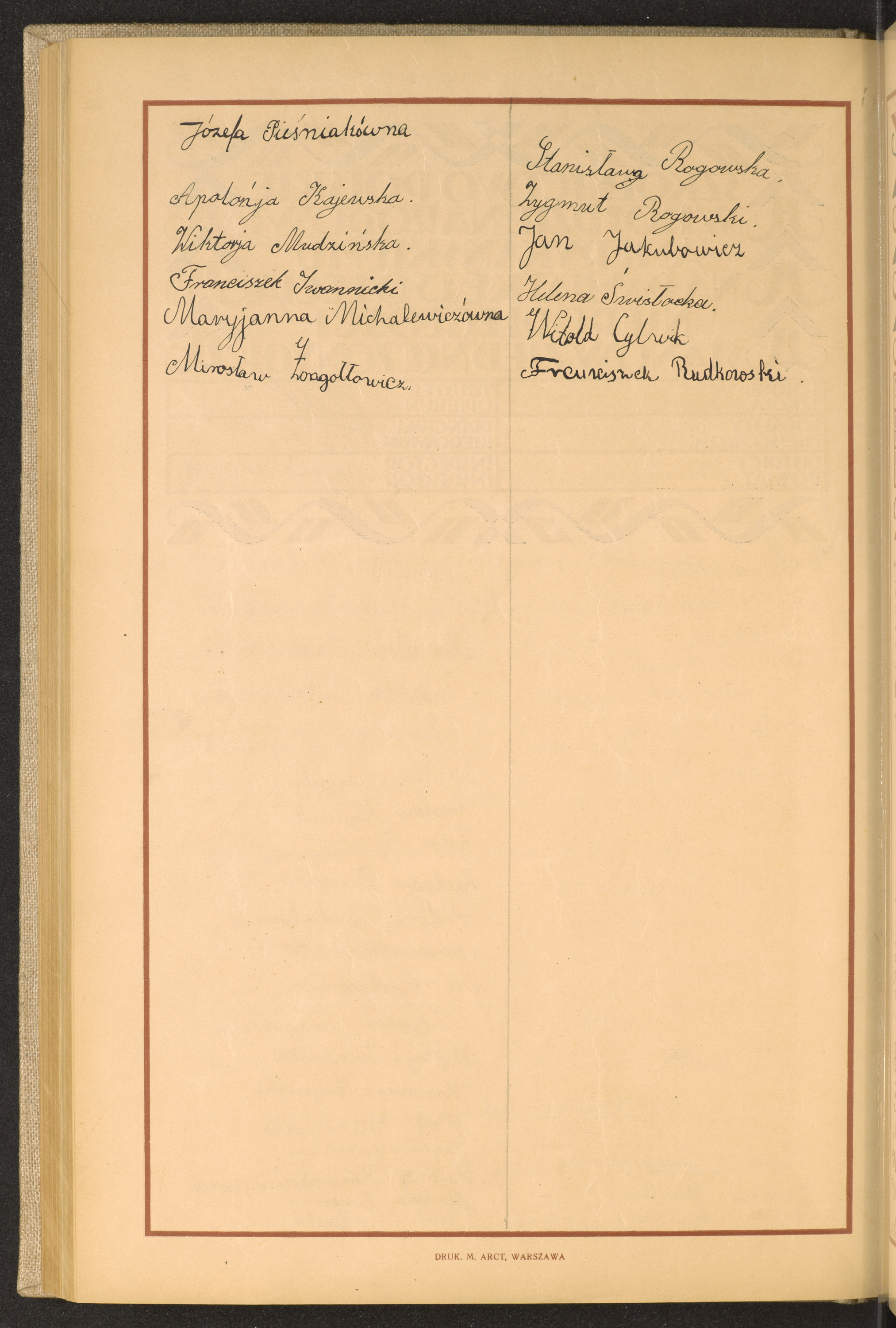 Podpis Józefa Pieśniak na stronie nr 218 w tomie nr 15