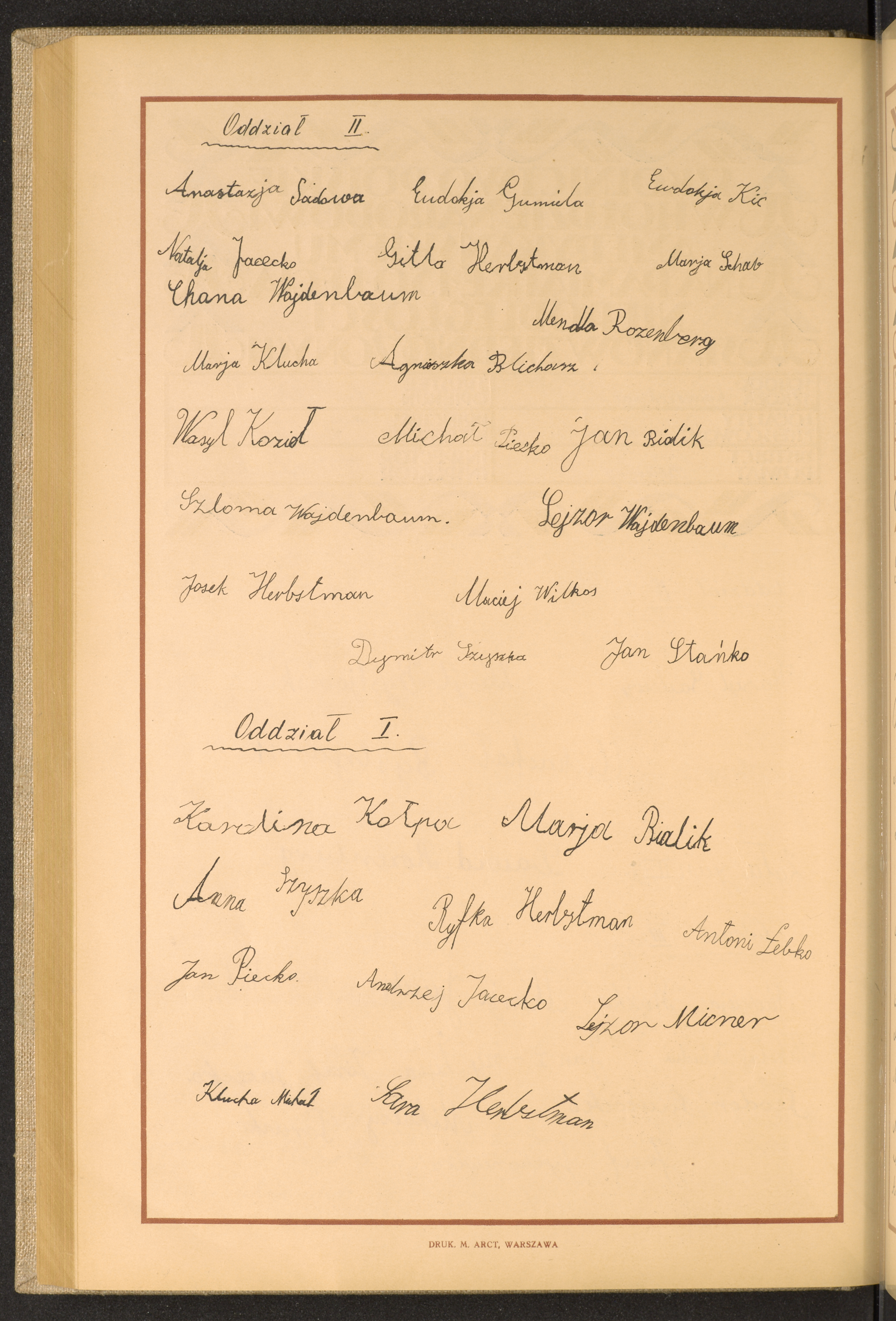 Podpis Sara Herbstman na stronie nr 200 w tomie nr 16