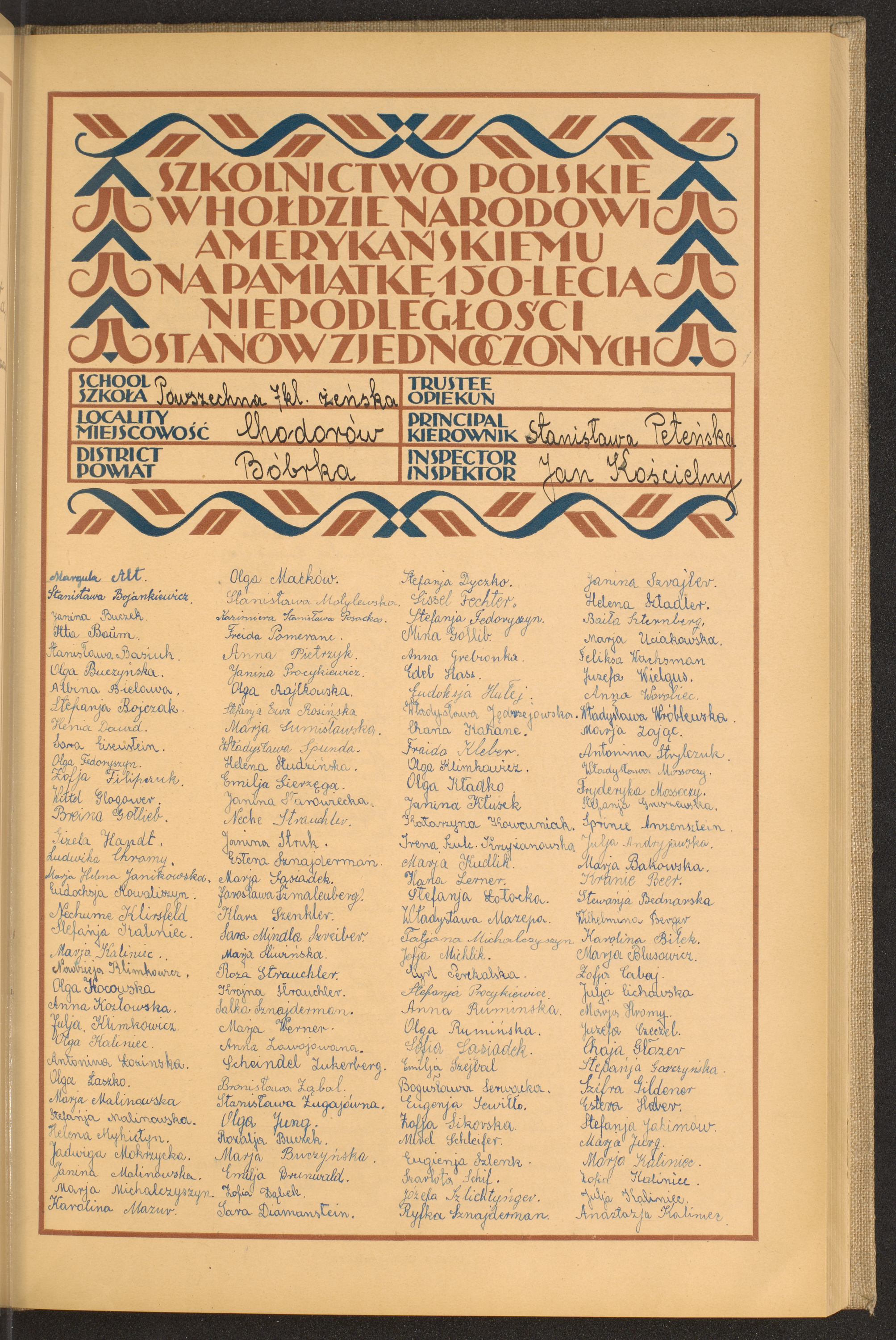 Podpis Sara Mindla Szreiber na stronie nr 111 w tomie nr 17