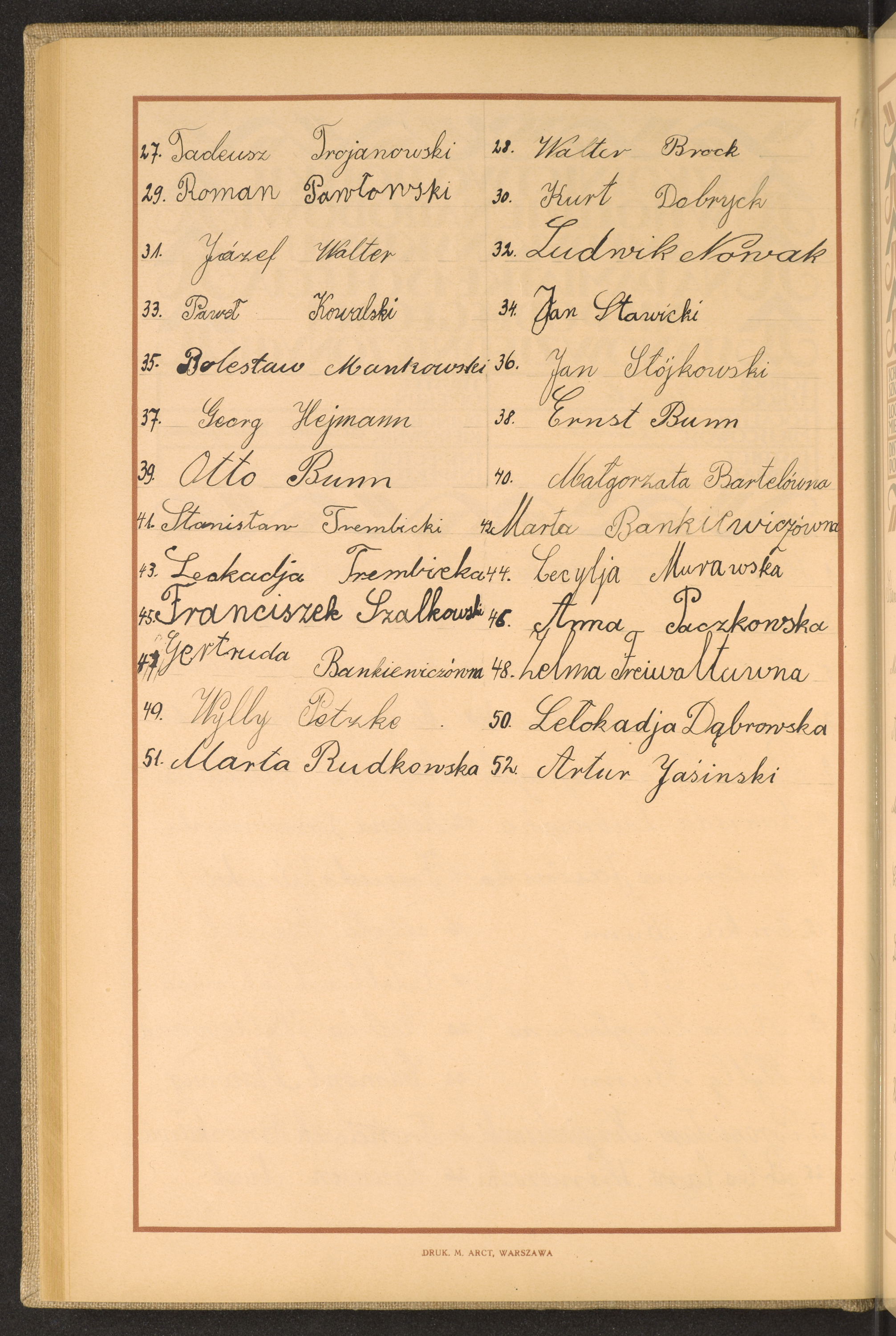 Podpis Jan Stawicki na stronie nr 92 w tomie nr 19