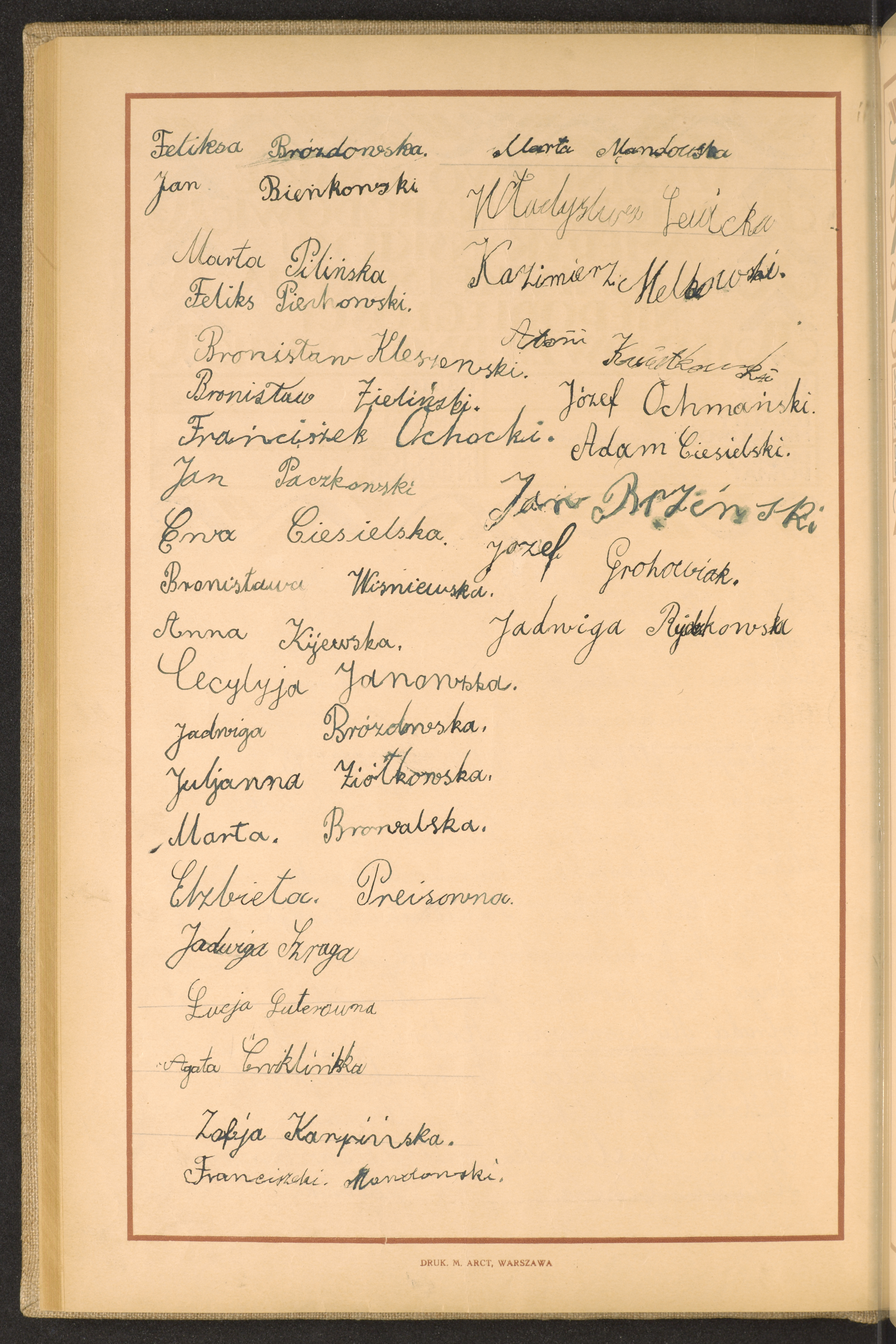 Podpis Feliksa Brózdowska na stronie nr 106 w tomie nr 19