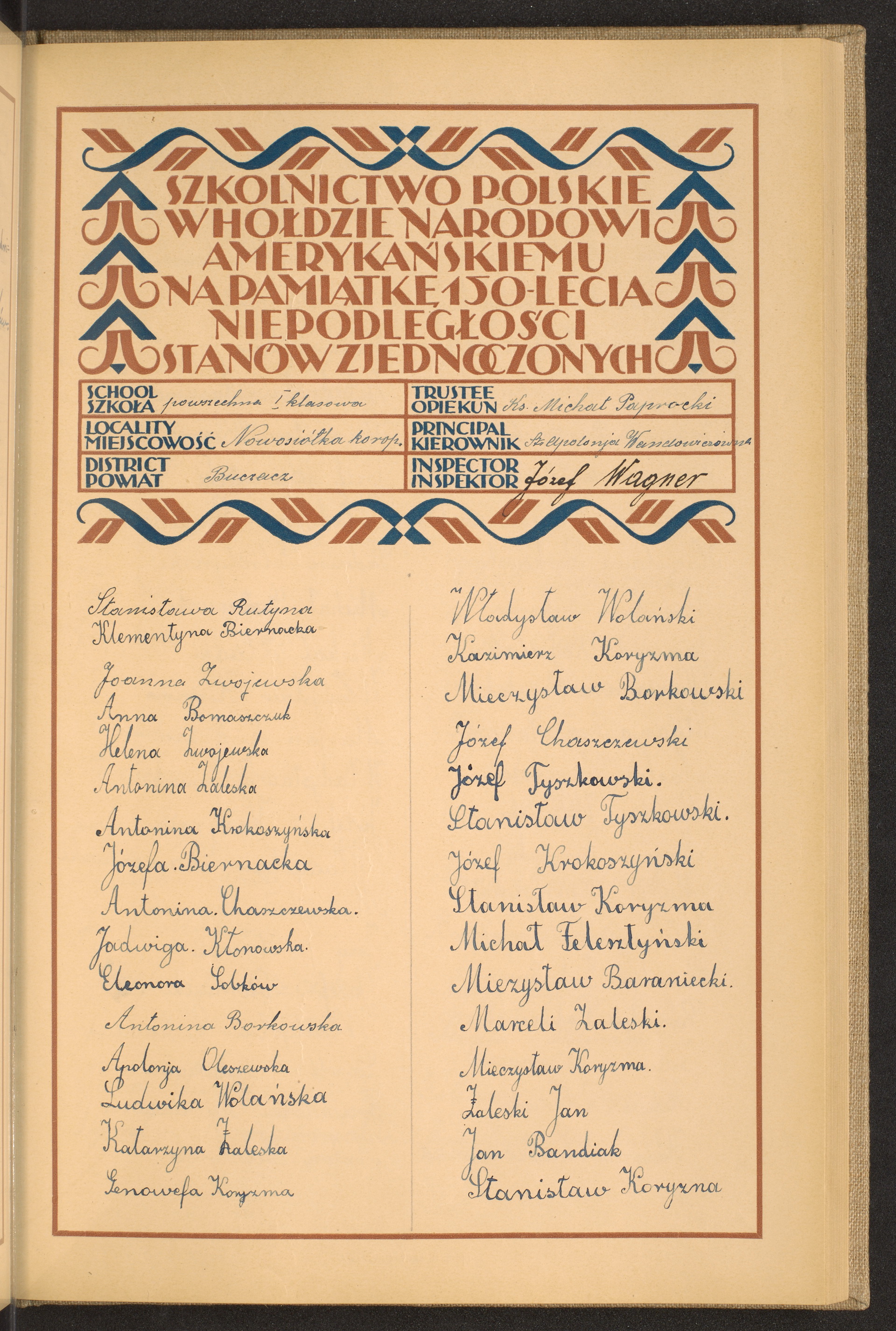 Podpis Michał Paprocki na stronie nr 153 w tomie nr 21