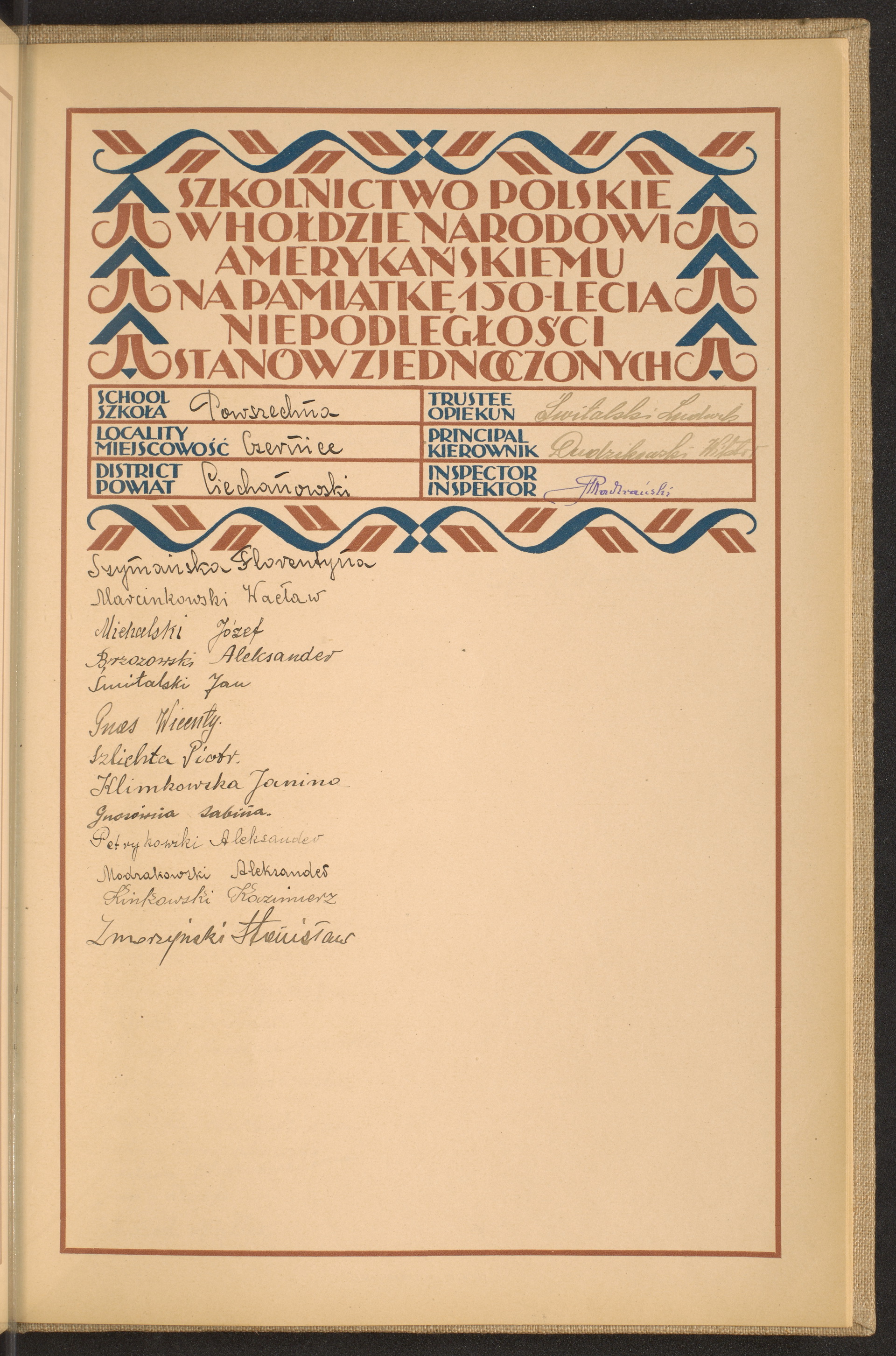 Podpis Wincenty Gnas na stronie nr 261 w tomie nr 21