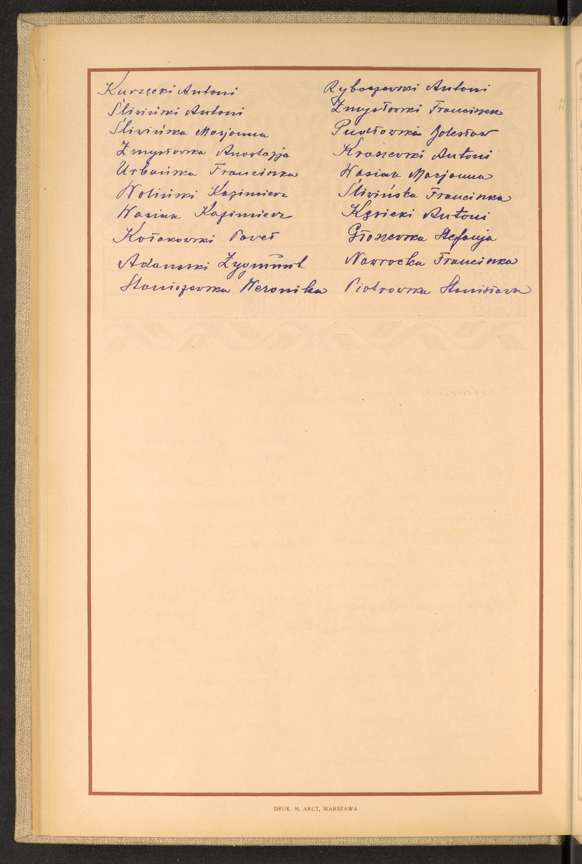 Podpis Franciszka Nawrocka na stronie nr 34 w tomie nr 22