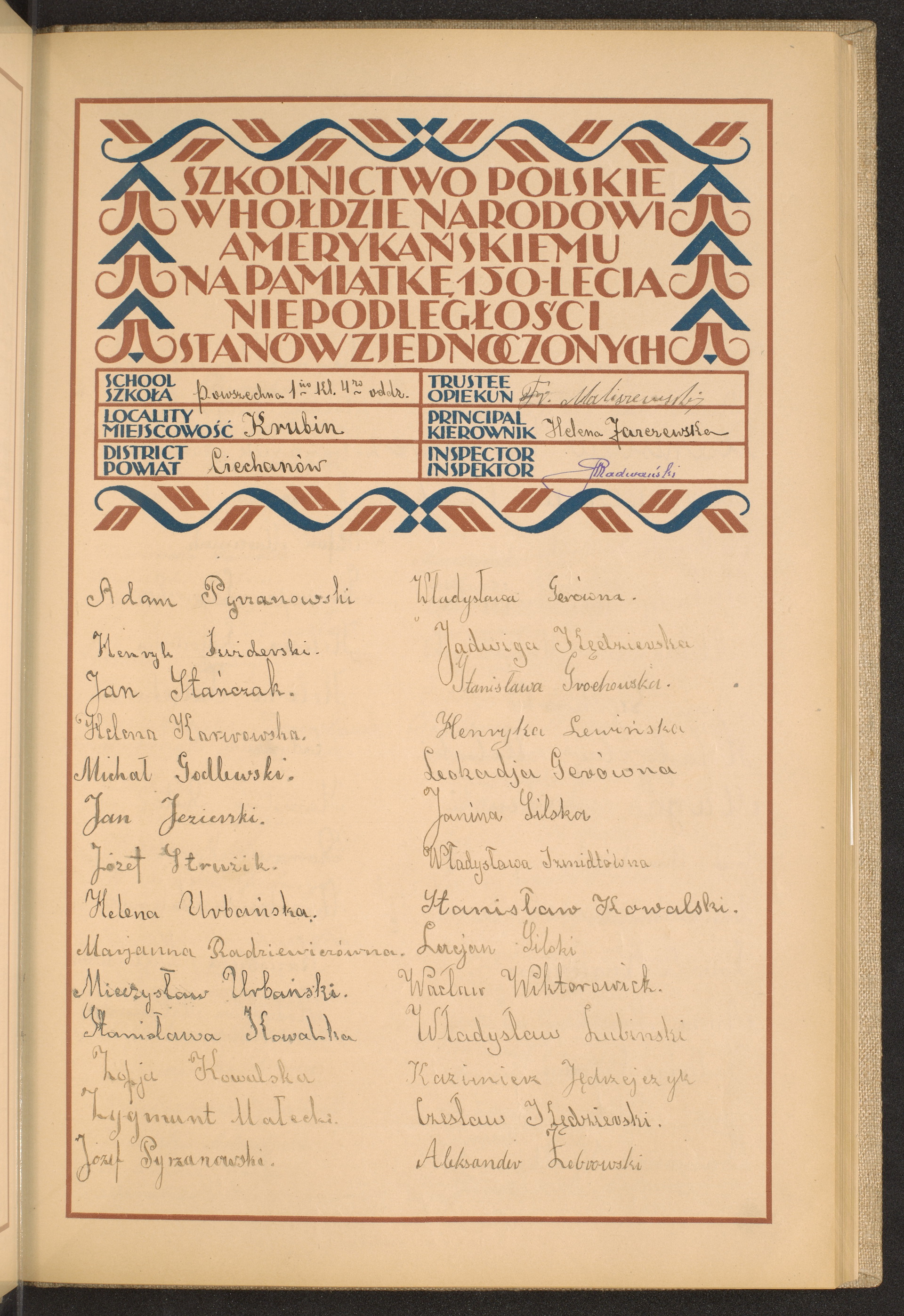 Podpis Fr. Maliszewski na stronie nr 55 w tomie nr 22