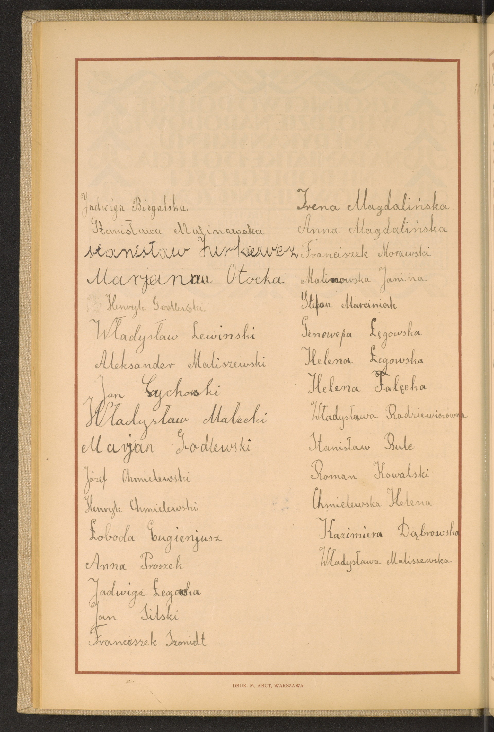 Podpis Jadwiga Biegalska na stronie nr 56 w tomie nr 22