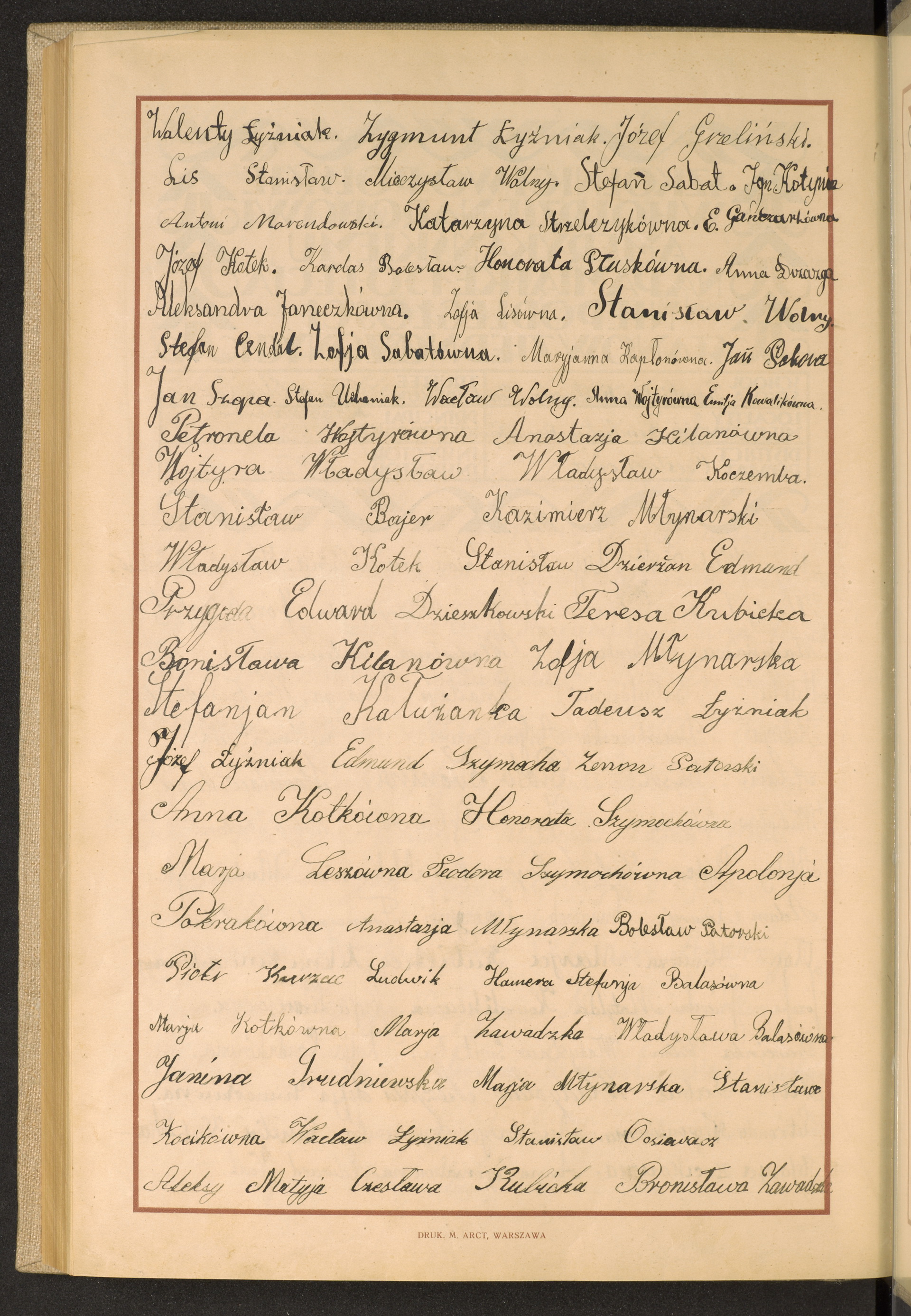 Podpis Bronisława Zawadzka na stronie nr 284 w tomie nr 22