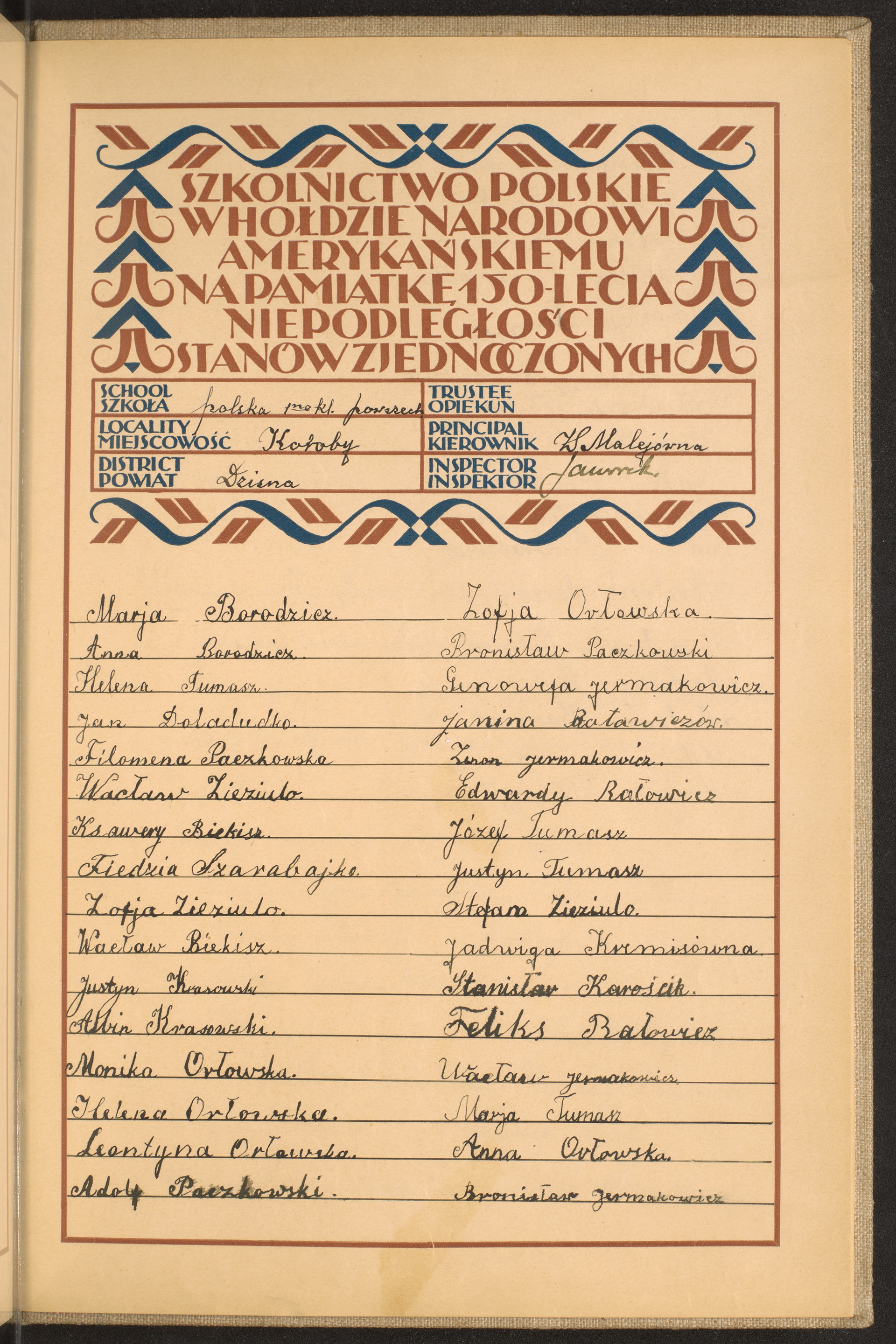 Podpis W. Malej na stronie nr 277 w tomie nr 24