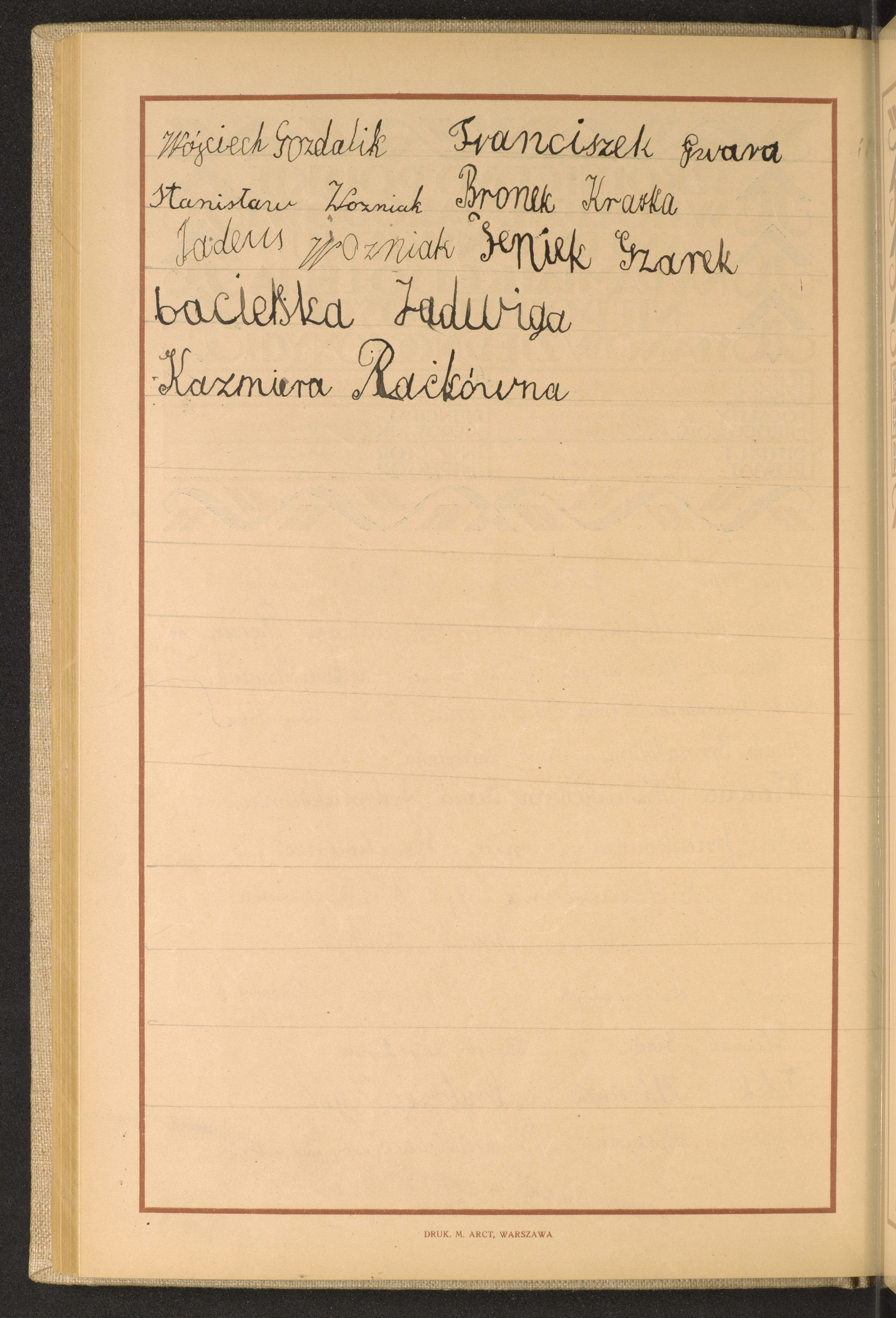 Podpis Franciszek Gwara na stronie nr 136 w tomie nr 25