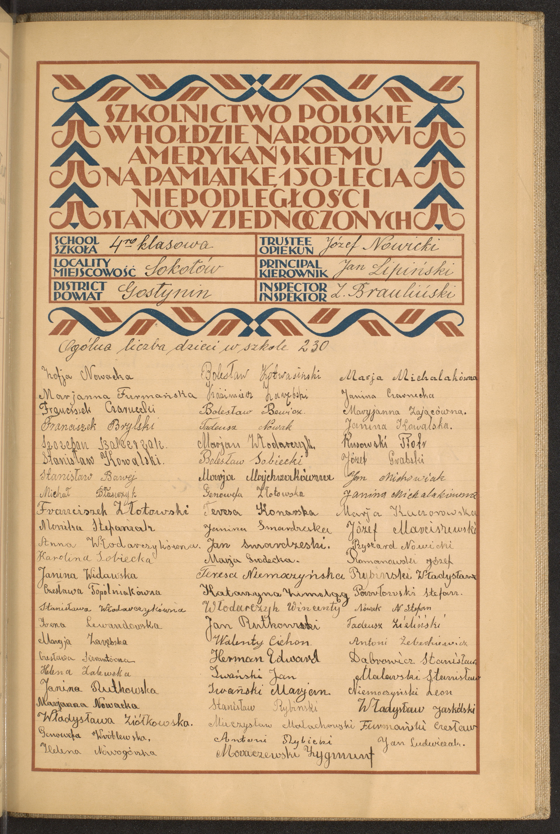 Podpis Józef Nowicki na stronie nr 109 w tomie nr 27