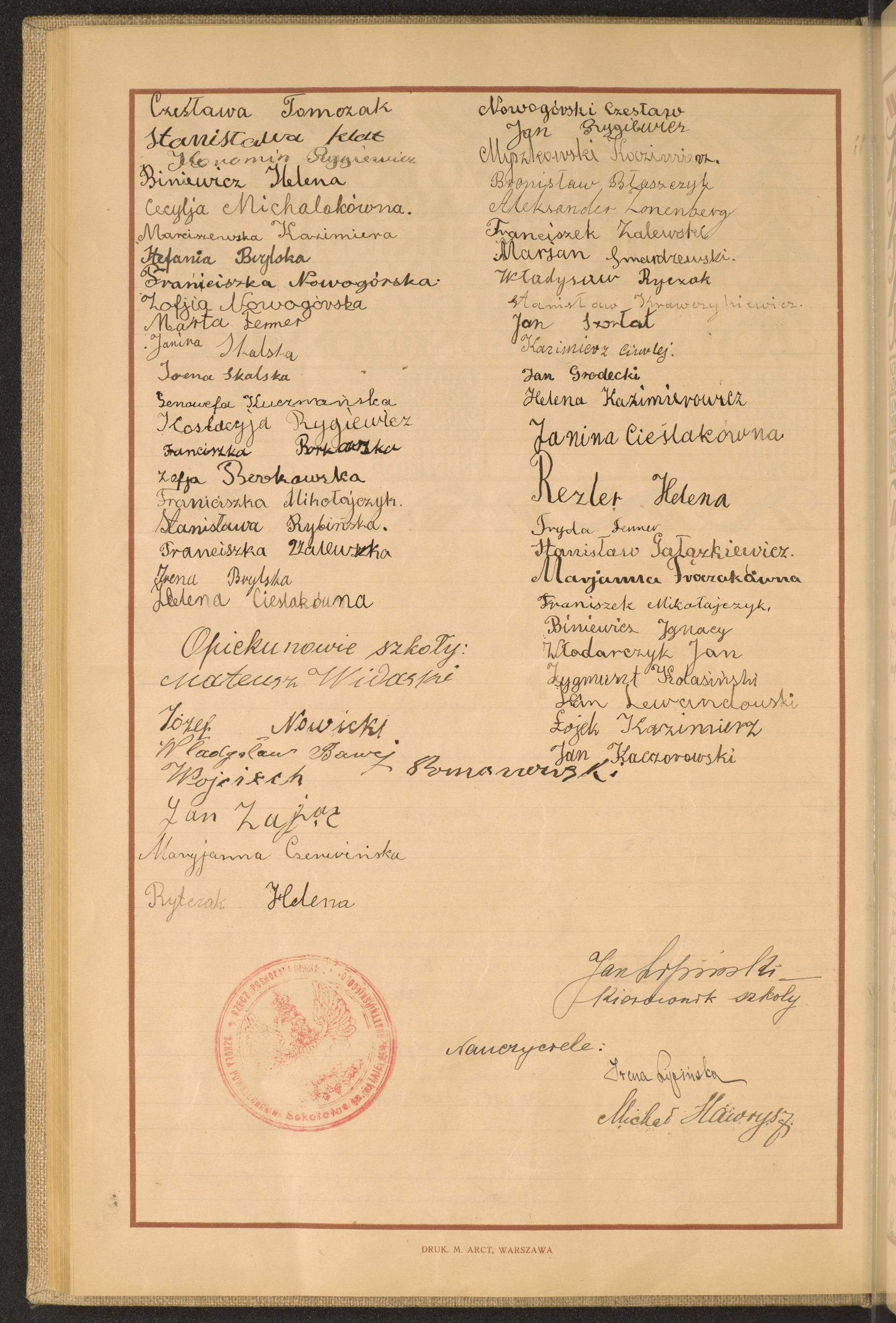 Podpis Czesława Tomczak na stronie nr 110 w tomie nr 27