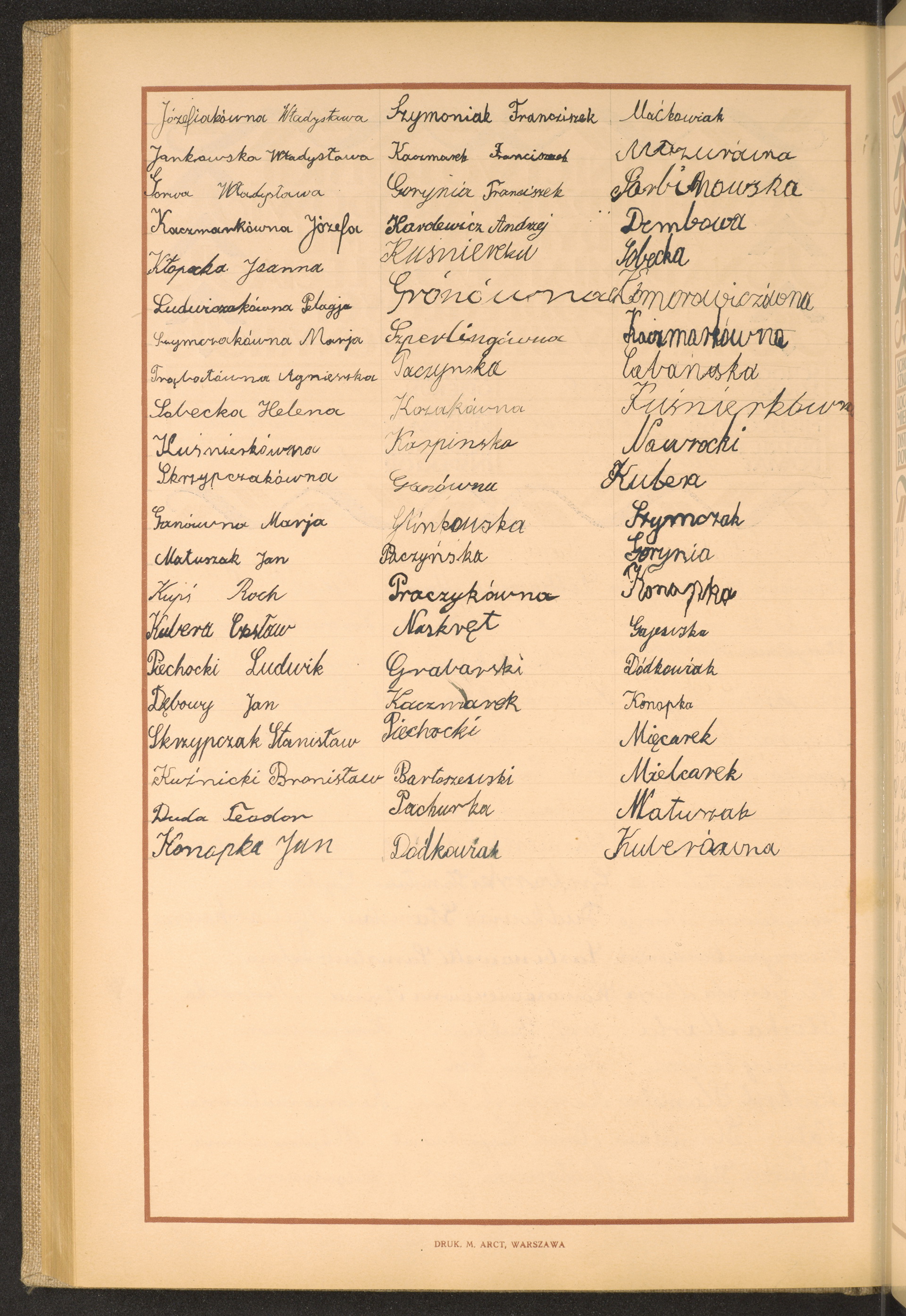 Podpis  Kubera na stronie nr 232 w tomie nr 27