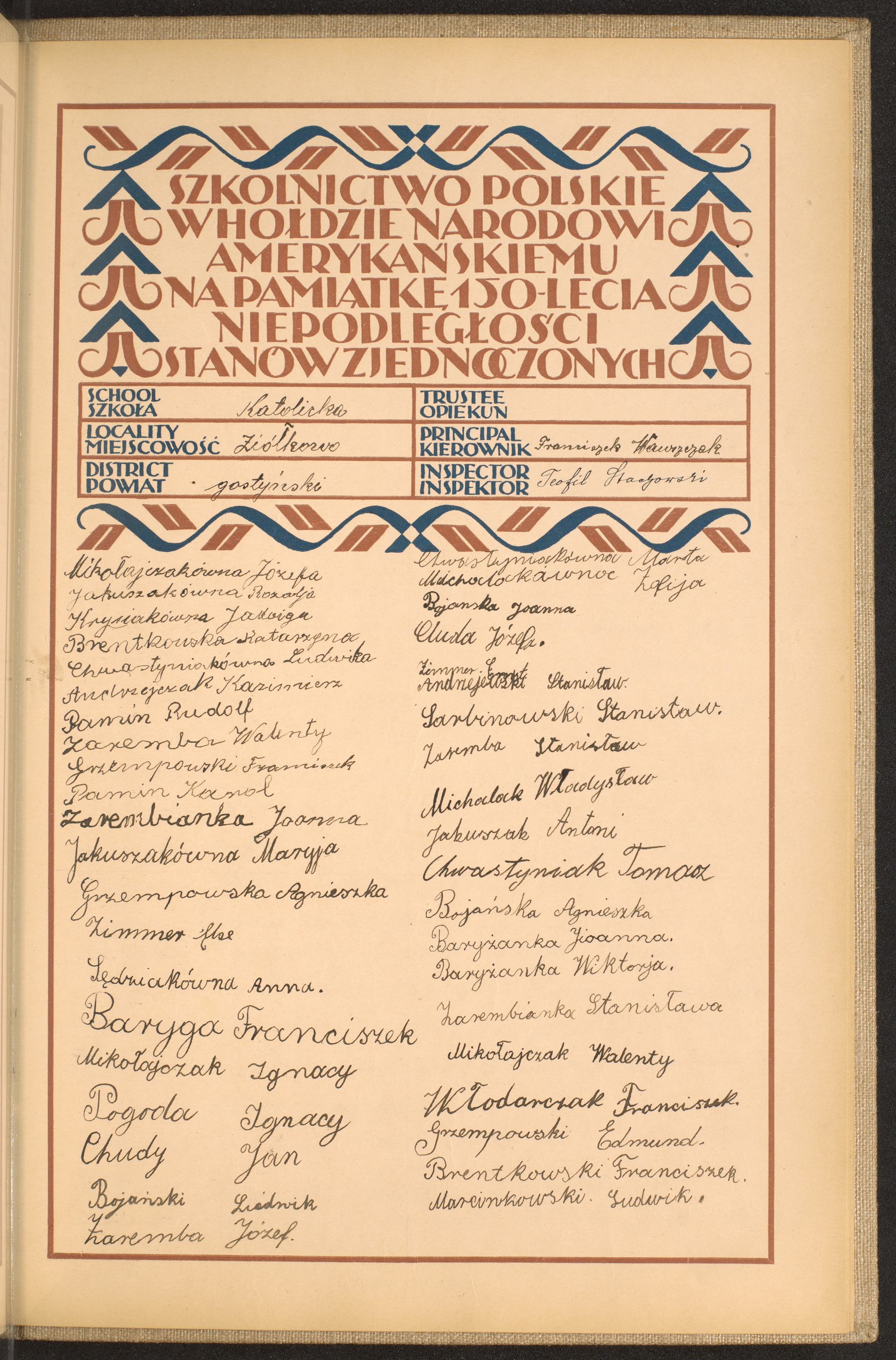 Podpis Ludwik Marcinkowski na stronie nr 261 w tomie nr 27