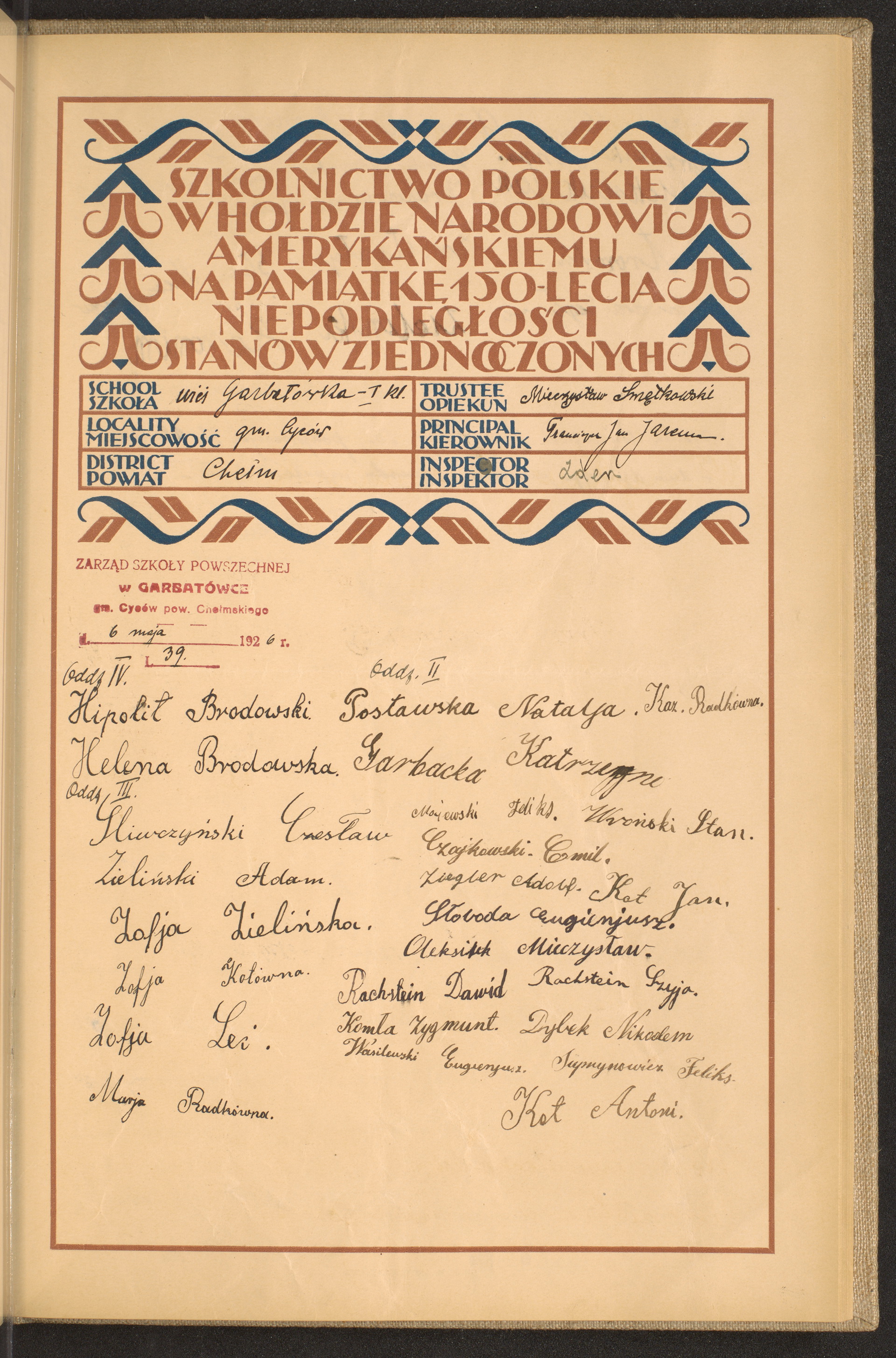 Podpis Katarzyna Garbacka na stronie nr 211 w tomie nr 28