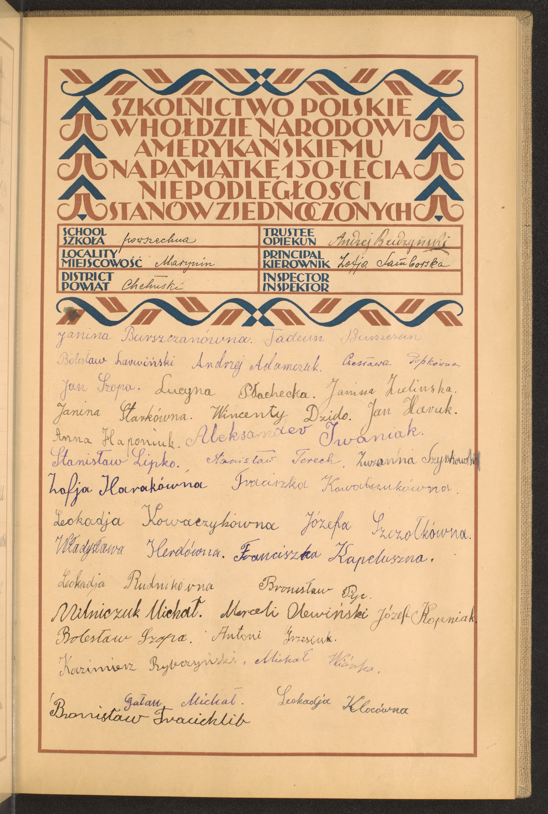 Podpis Bronisław Tracichlib na stronie nr 61 w tomie nr 29