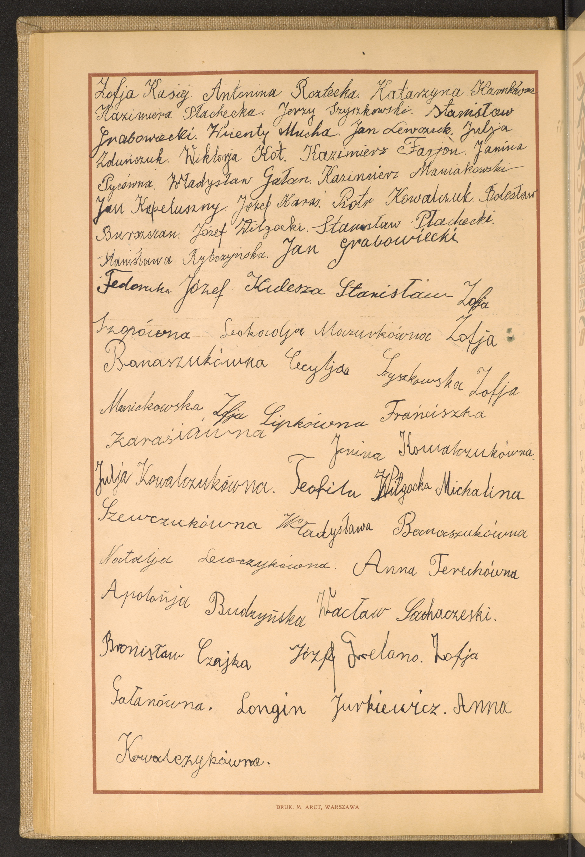 Podpis Leokadia Mazurek na stronie nr 62 w tomie nr 29