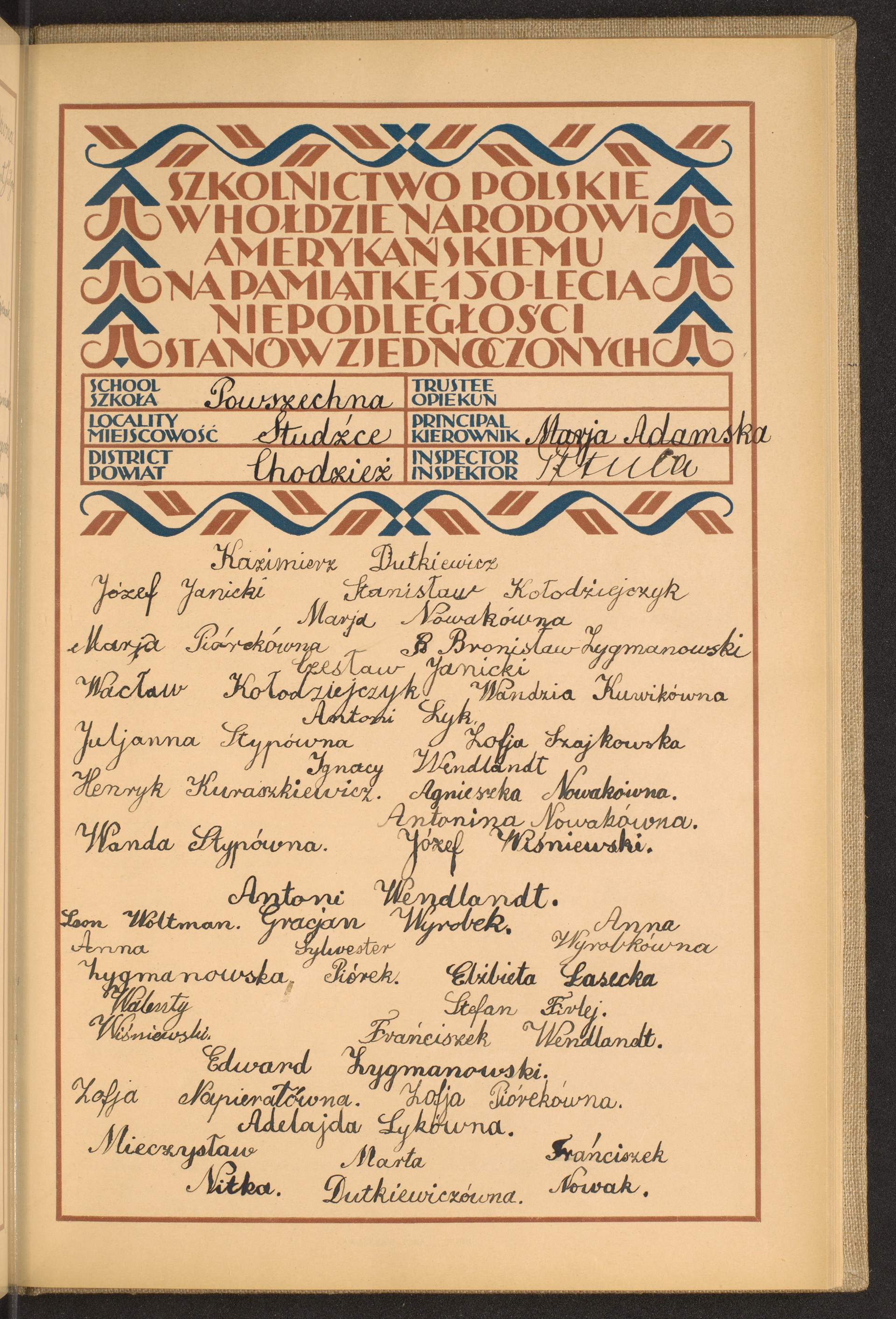 Podpis Maria Adamska na stronie nr 205 w tomie nr 29