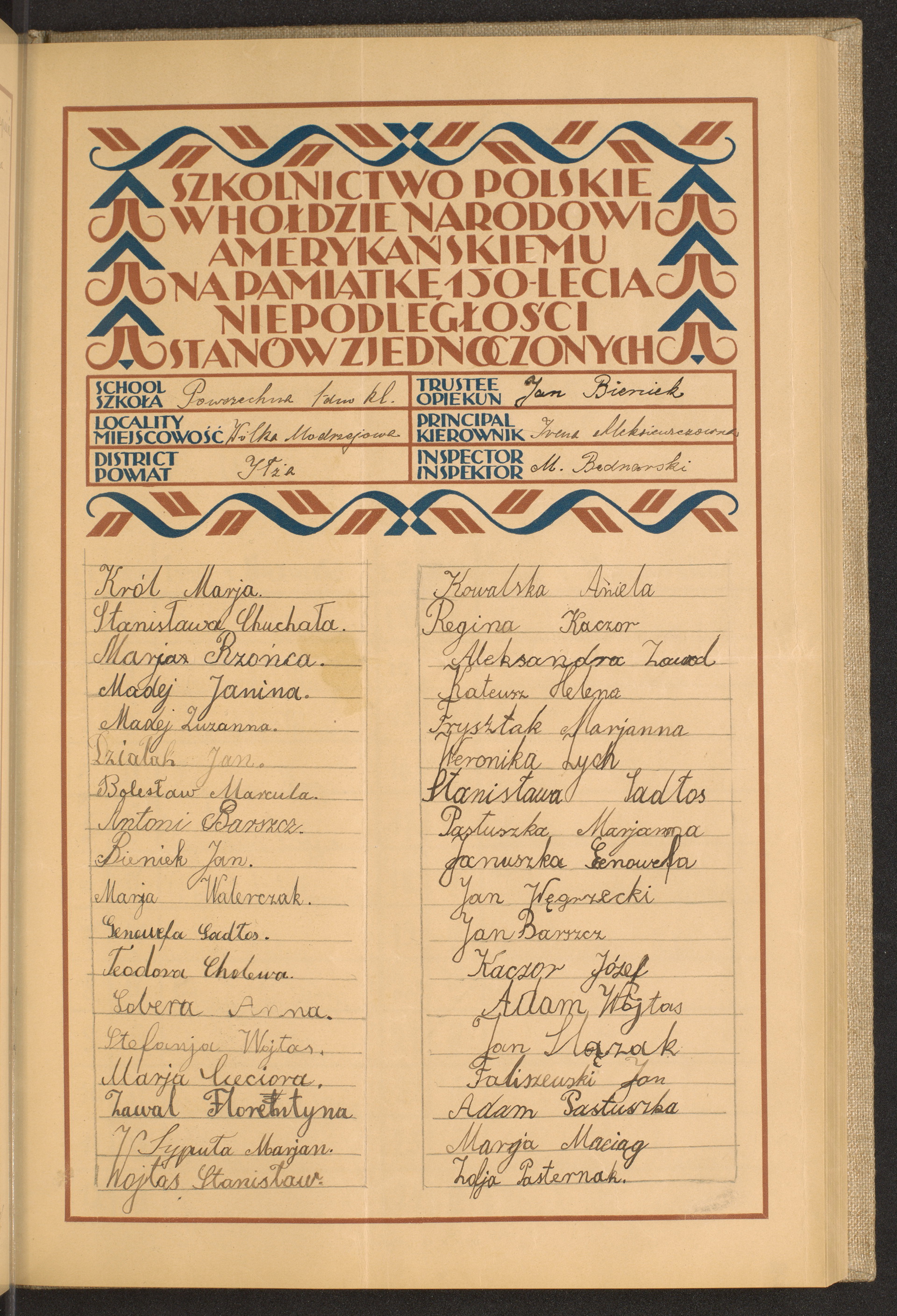 Podpis Jan Bieniek na stronie nr 87 w tomie nr 31