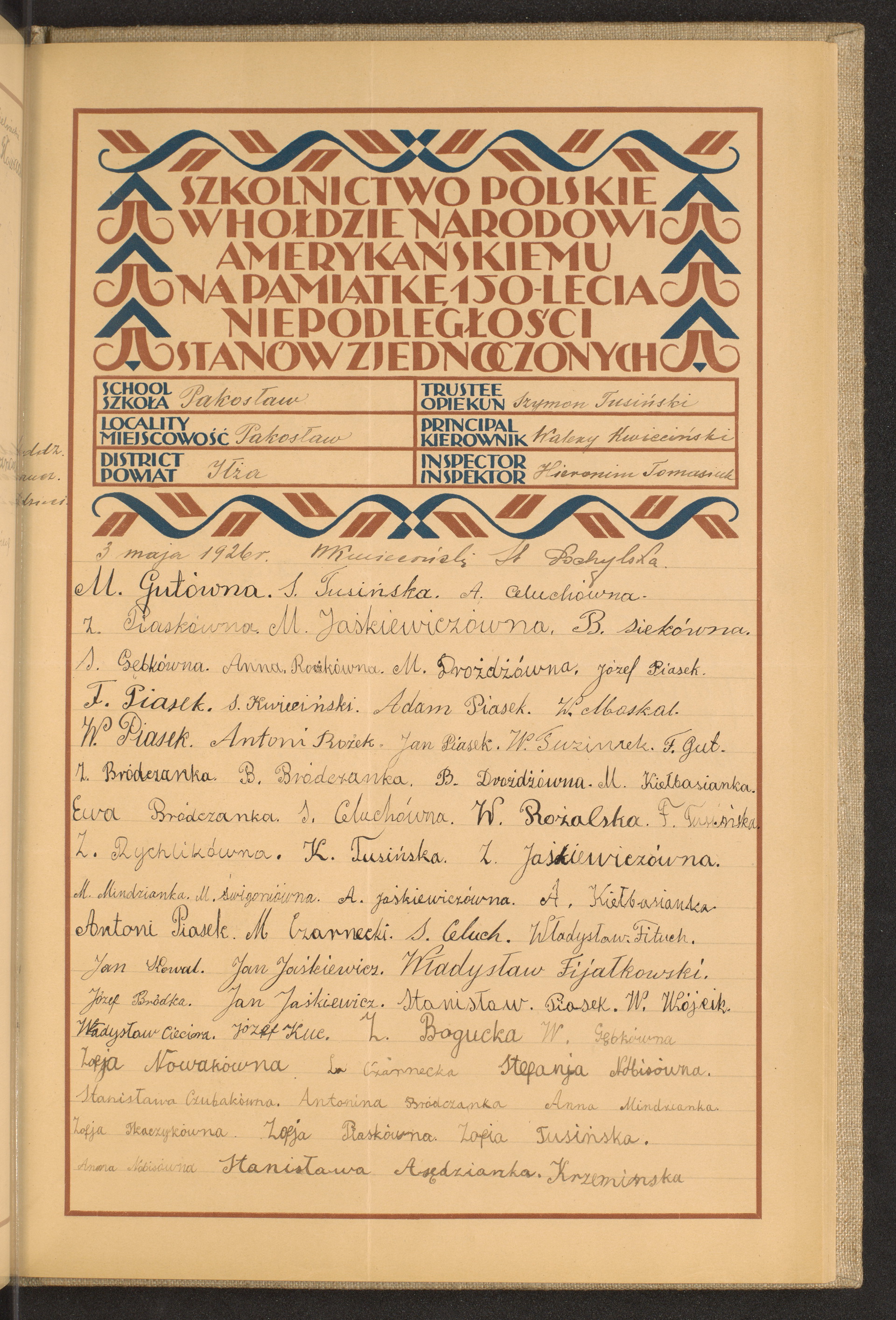 Podpis Szymon Tusiński na stronie nr 215 w tomie nr 31