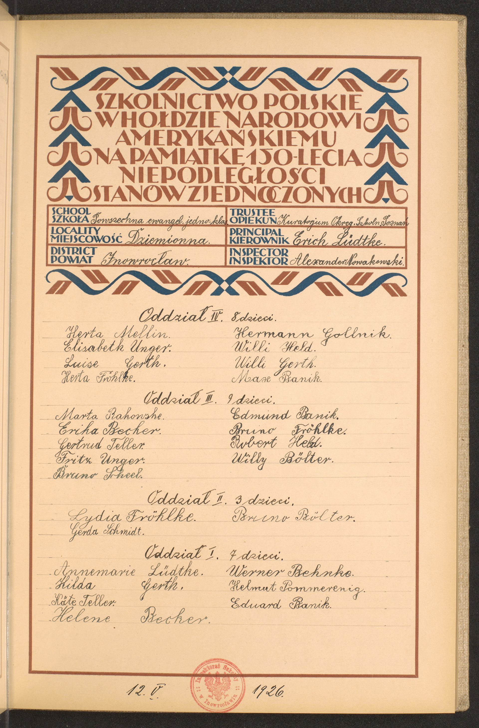 Podpis Erich Lüdtke na stronie nr 31 w tomie nr 32