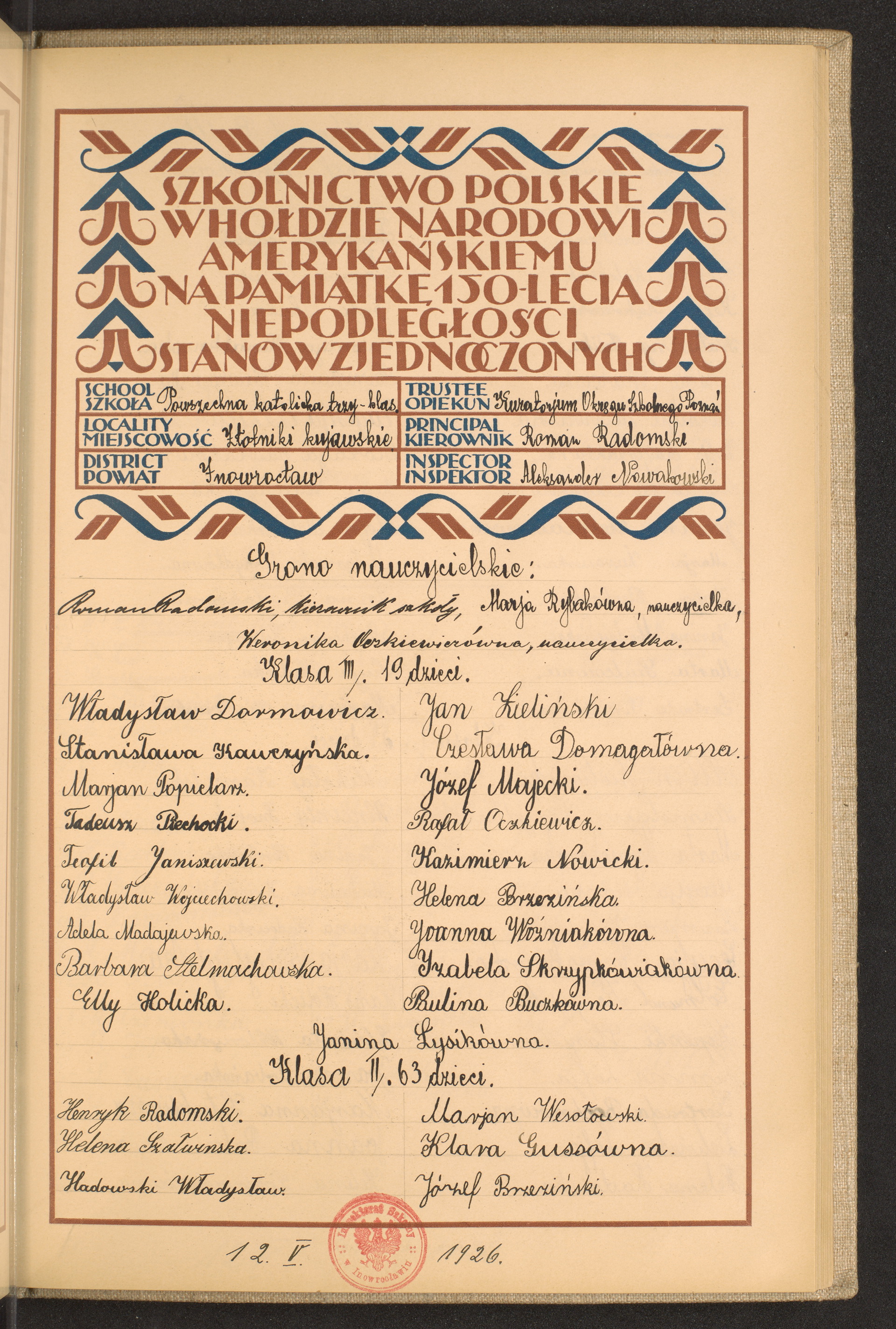 Podpis Henryk Radomski na stronie nr 187 w tomie nr 32