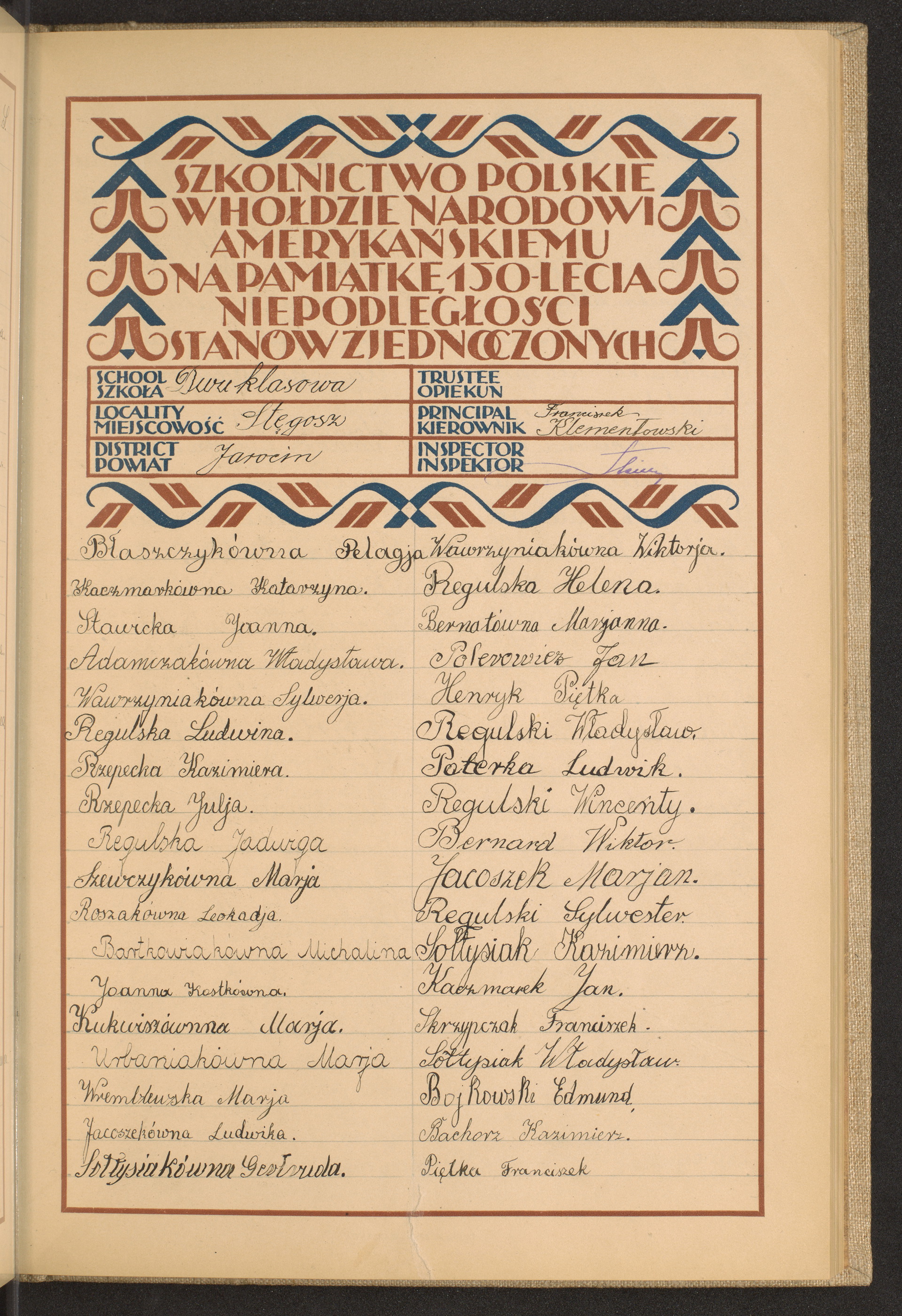 Podpis Franciszek Klementowski na stronie nr 53 w tomie nr 33