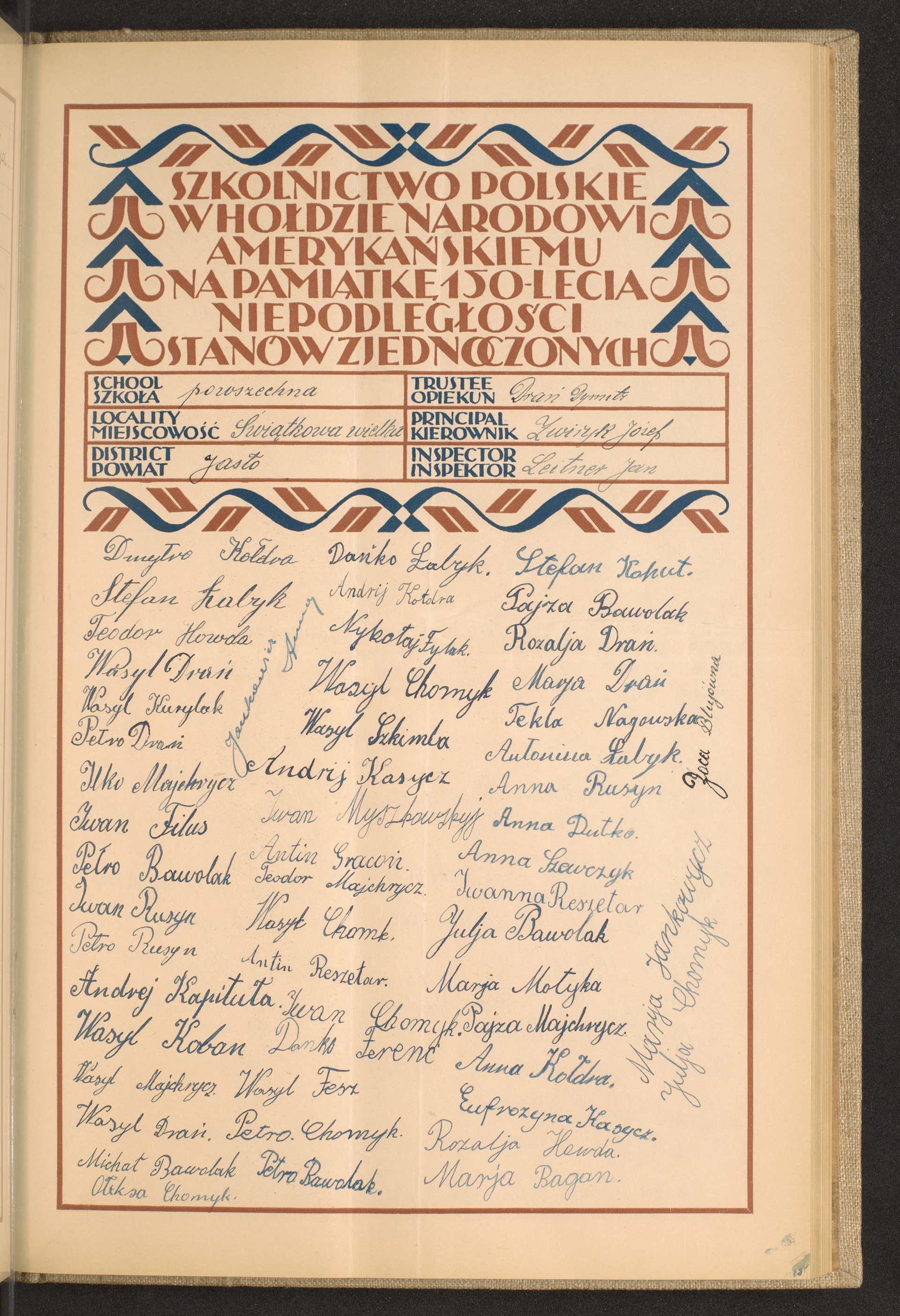 Podpis Julia Chomyk na stronie nr 135 w tomie nr 33