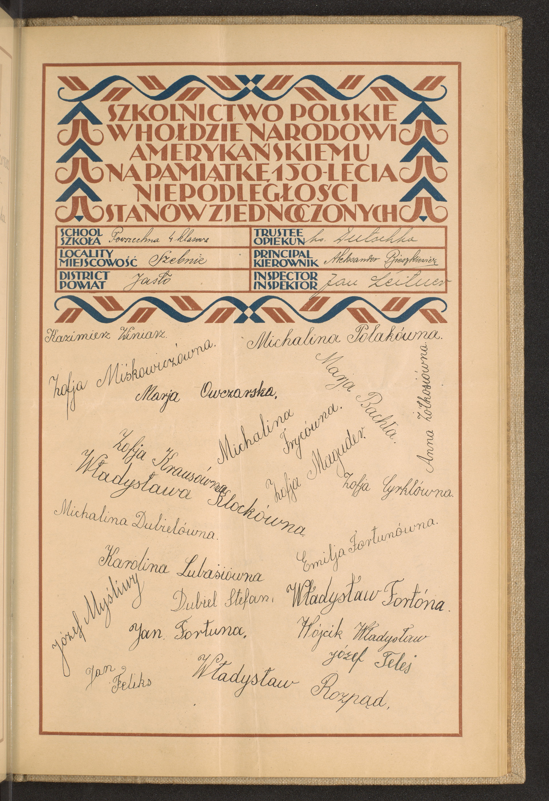 Podpis Władysław  Rozpąd na stronie nr 173 w tomie nr 33