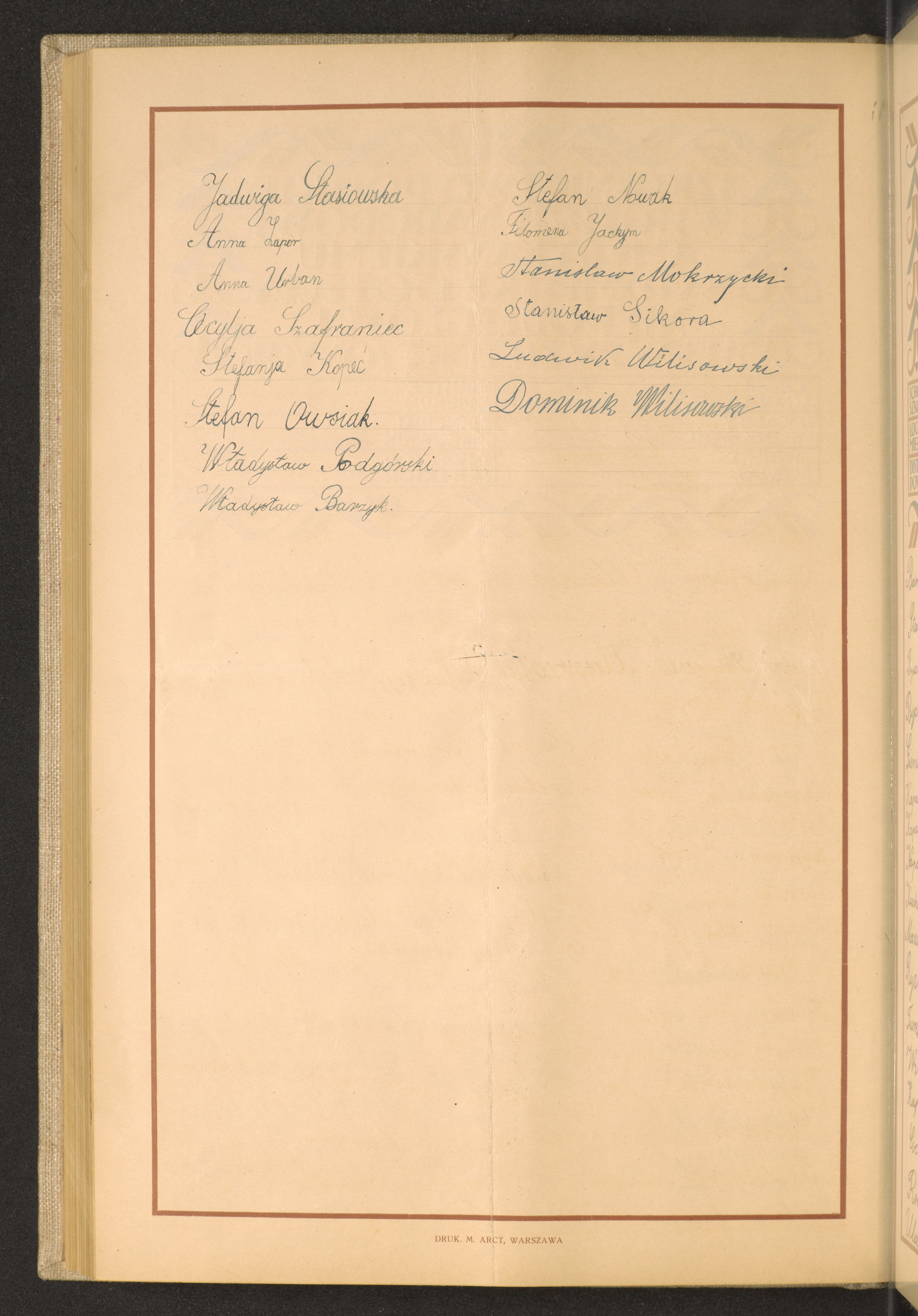 Podpis Jadwiga Stasiowska na stronie nr 218 w tomie nr 33