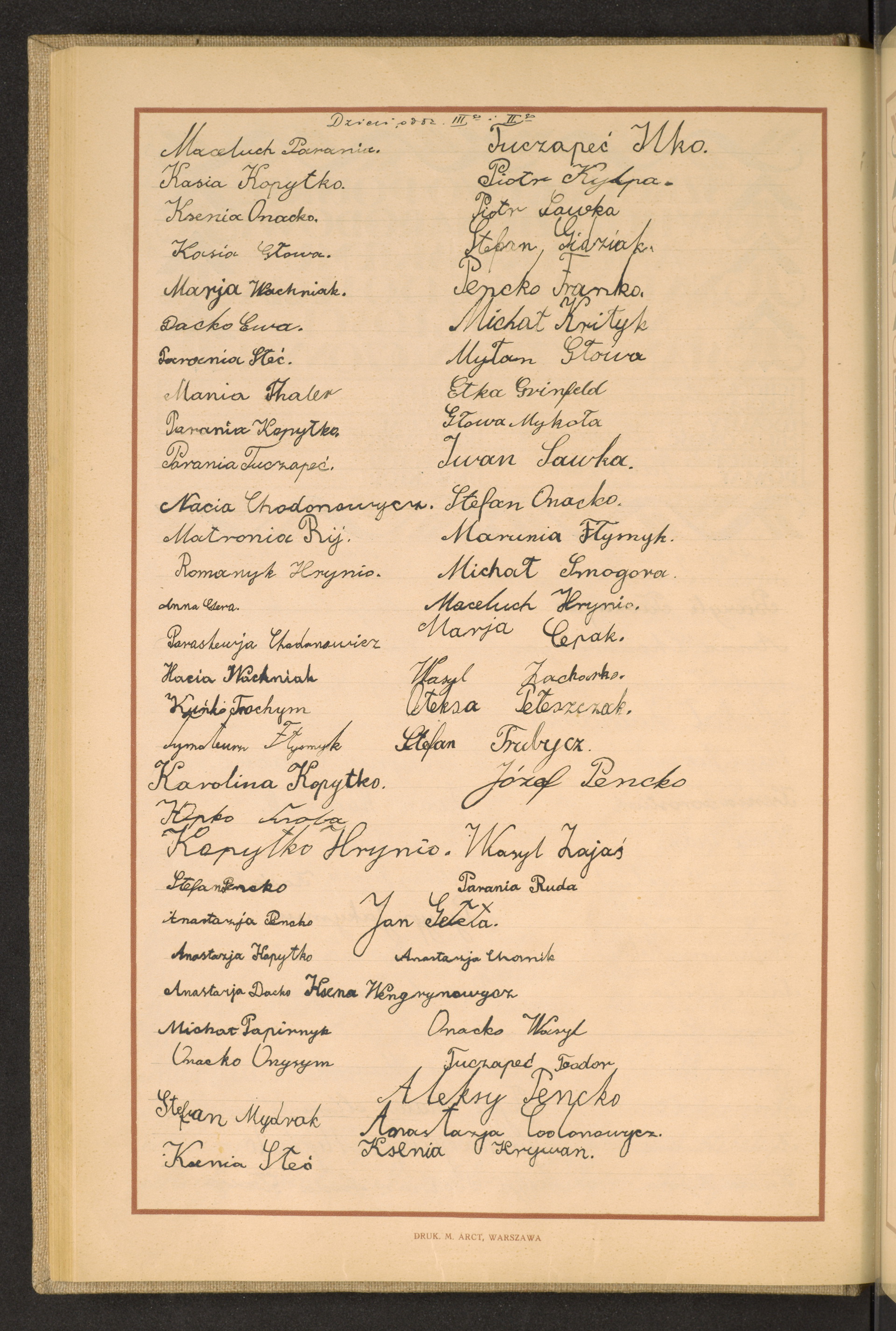 Podpis Parania Maceluch na stronie nr 102 w tomie nr 34