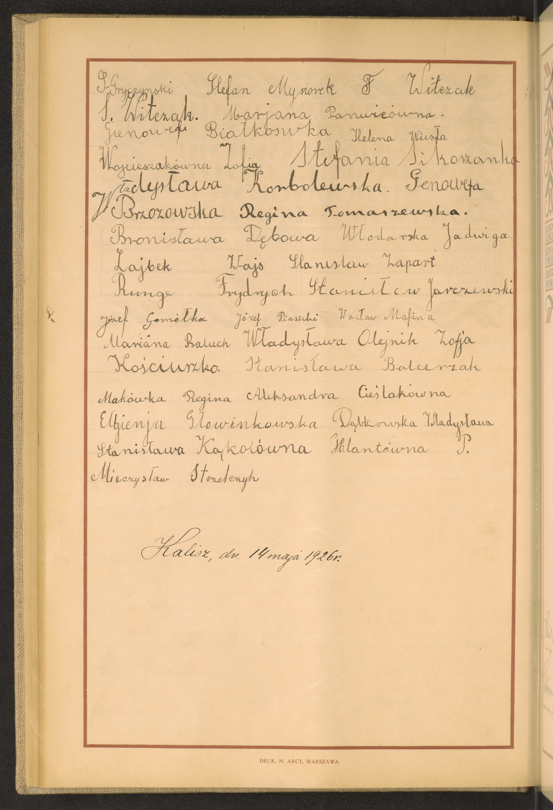 Podpis Eugenia Głowinkowska na stronie nr 170 w tomie nr 34