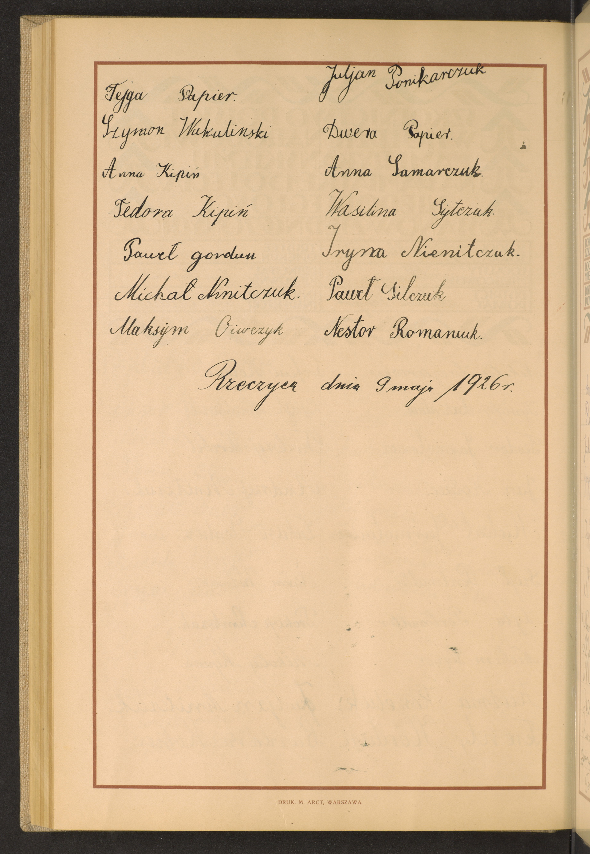 Podpis Nestor Romaniuk na stronie nr 264 w tomie nr 34