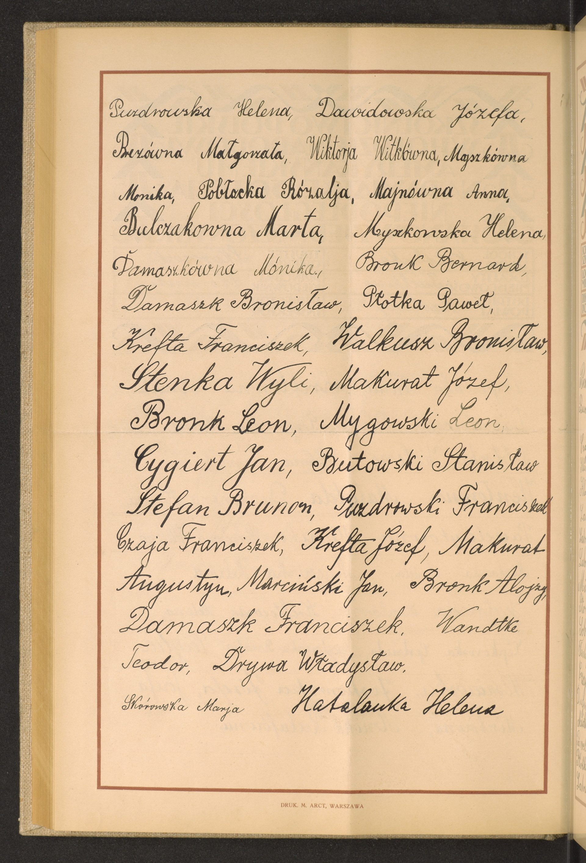 Podpis Helena Hatala na stronie nr 184 w tomie nr 35