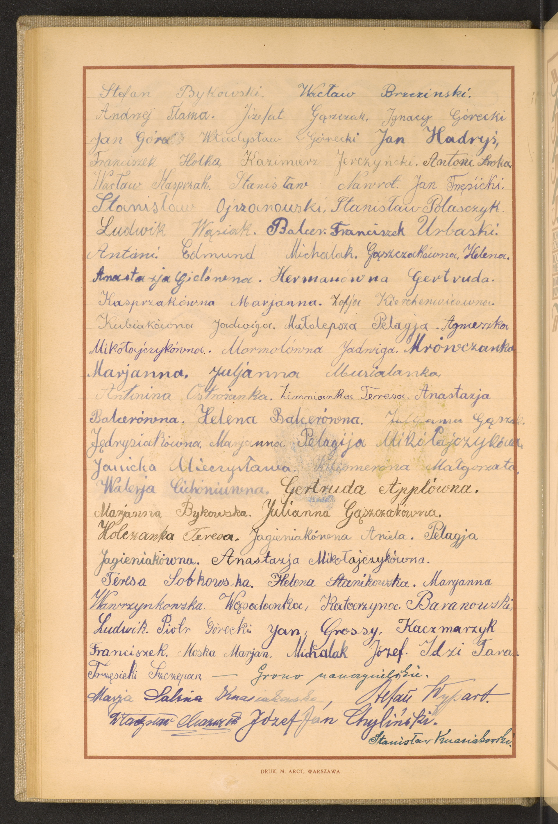 Podpis Andrzej Flama na stronie nr 72 w tomie nr 36