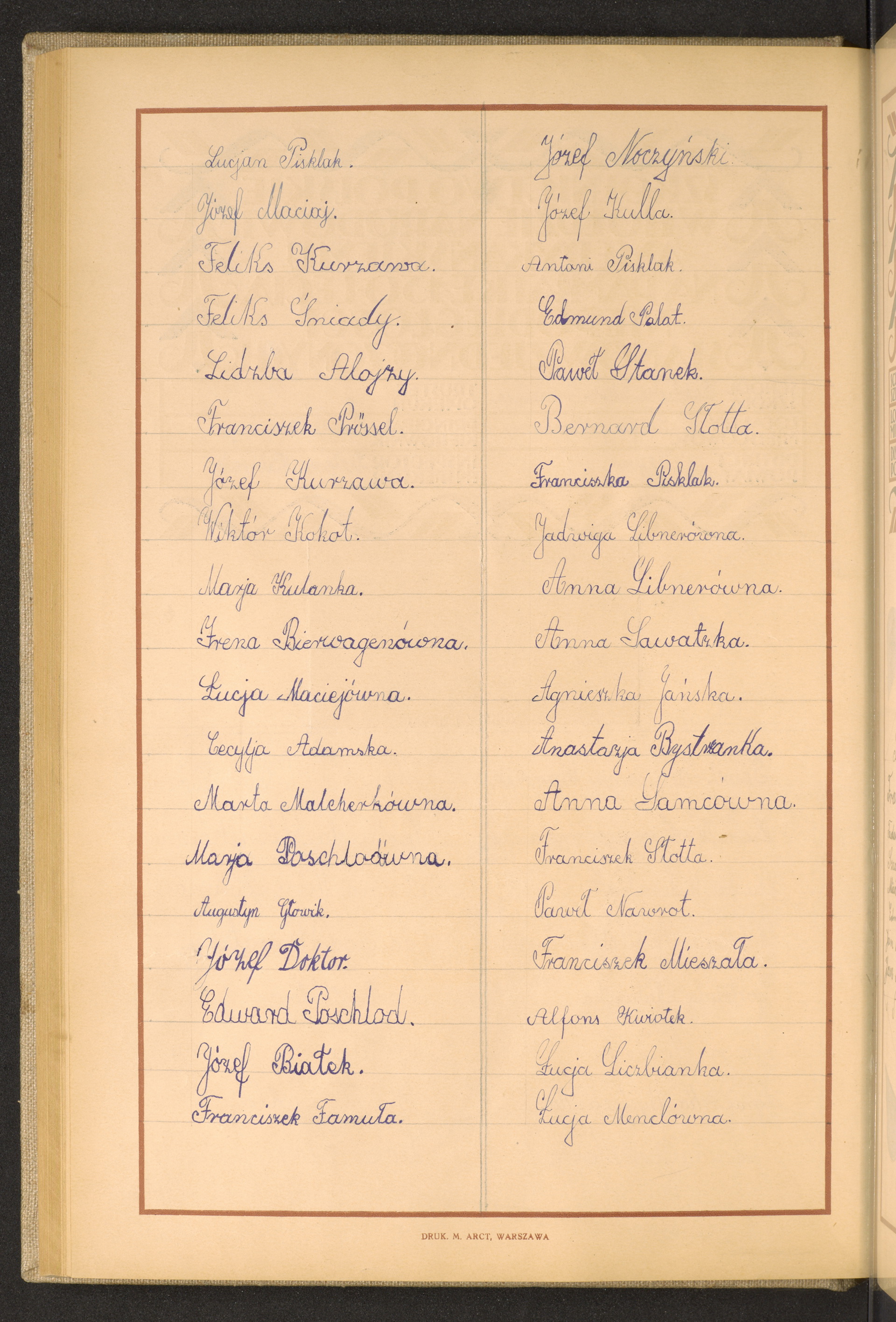 Podpis Lucjan Pisklak na stronie nr 112 w tomie nr 36