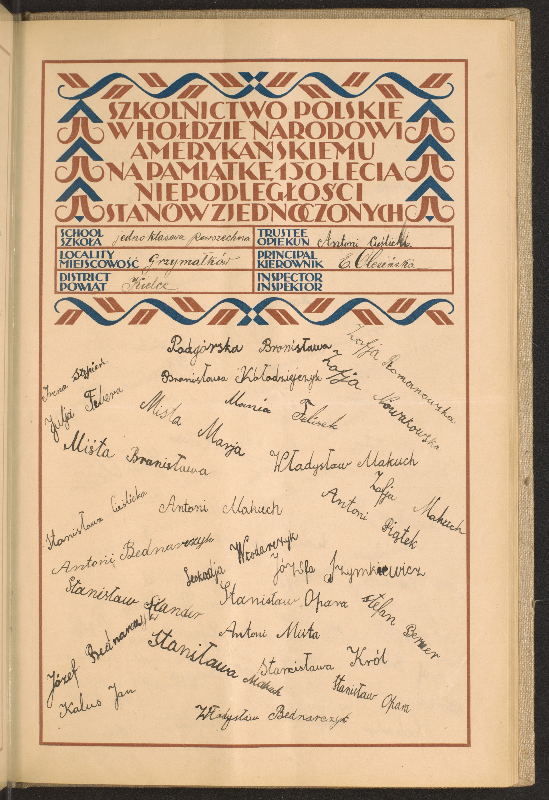 Podpis Antoni Cieślicki na stronie nr 171 w tomie nr 36