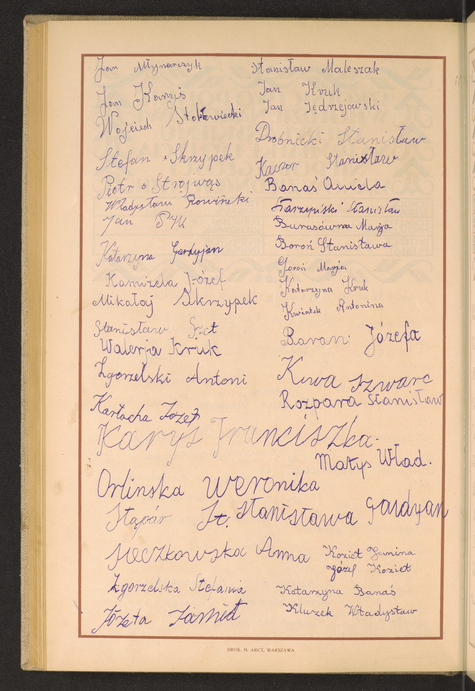 Podpis Władysław Kluzek na stronie nr 196 w tomie nr 36