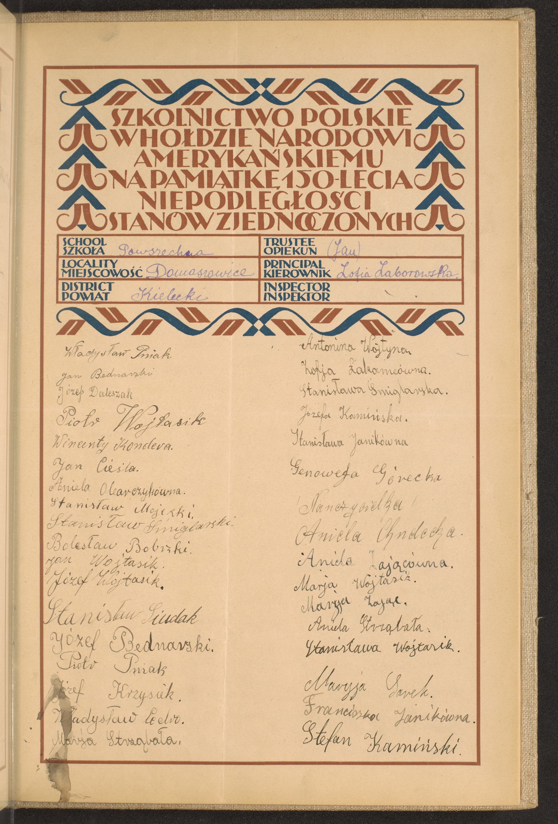 Podpis Jan  na stronie nr 275 w tomie nr 36